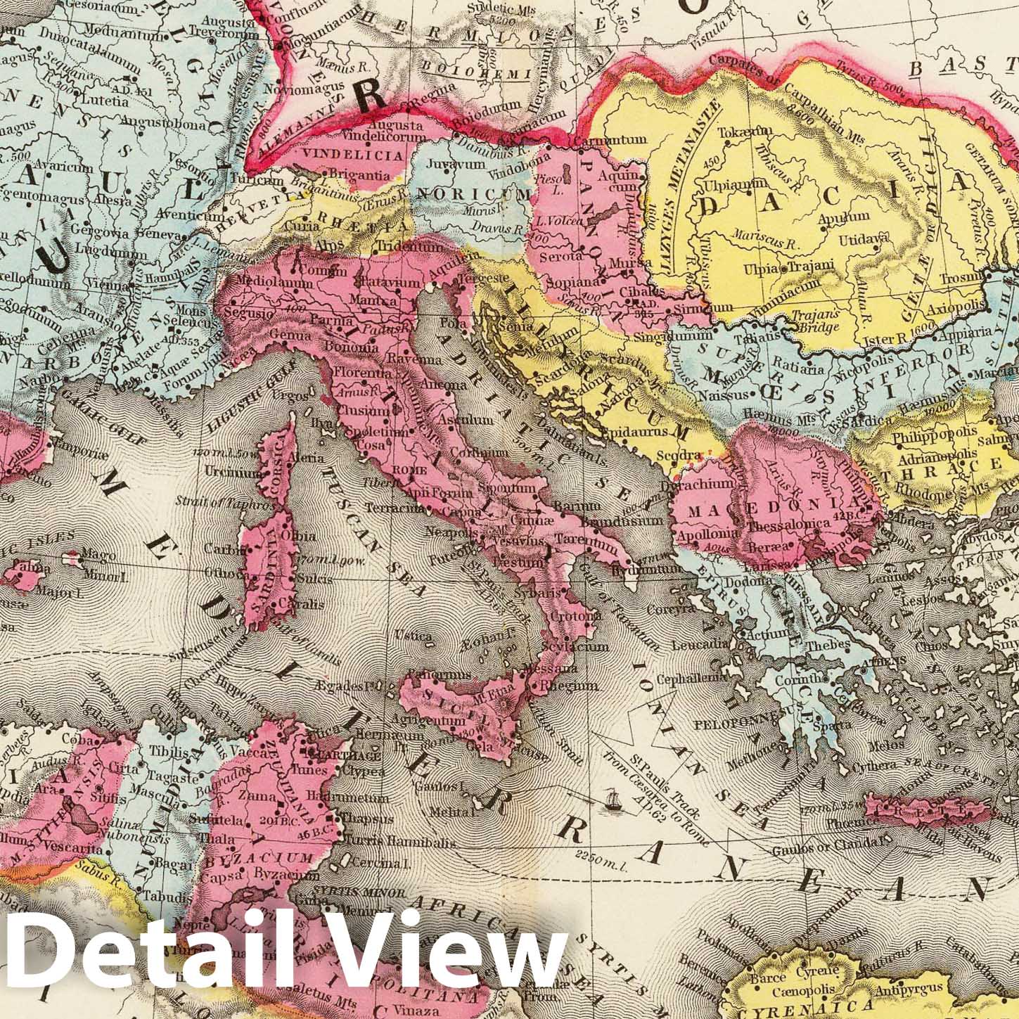 Historic Map - Map of the Roman Empire at the period of its greatest extent about the year A.D. 107, 1875 Classical Atlas - Vintage Wall Art