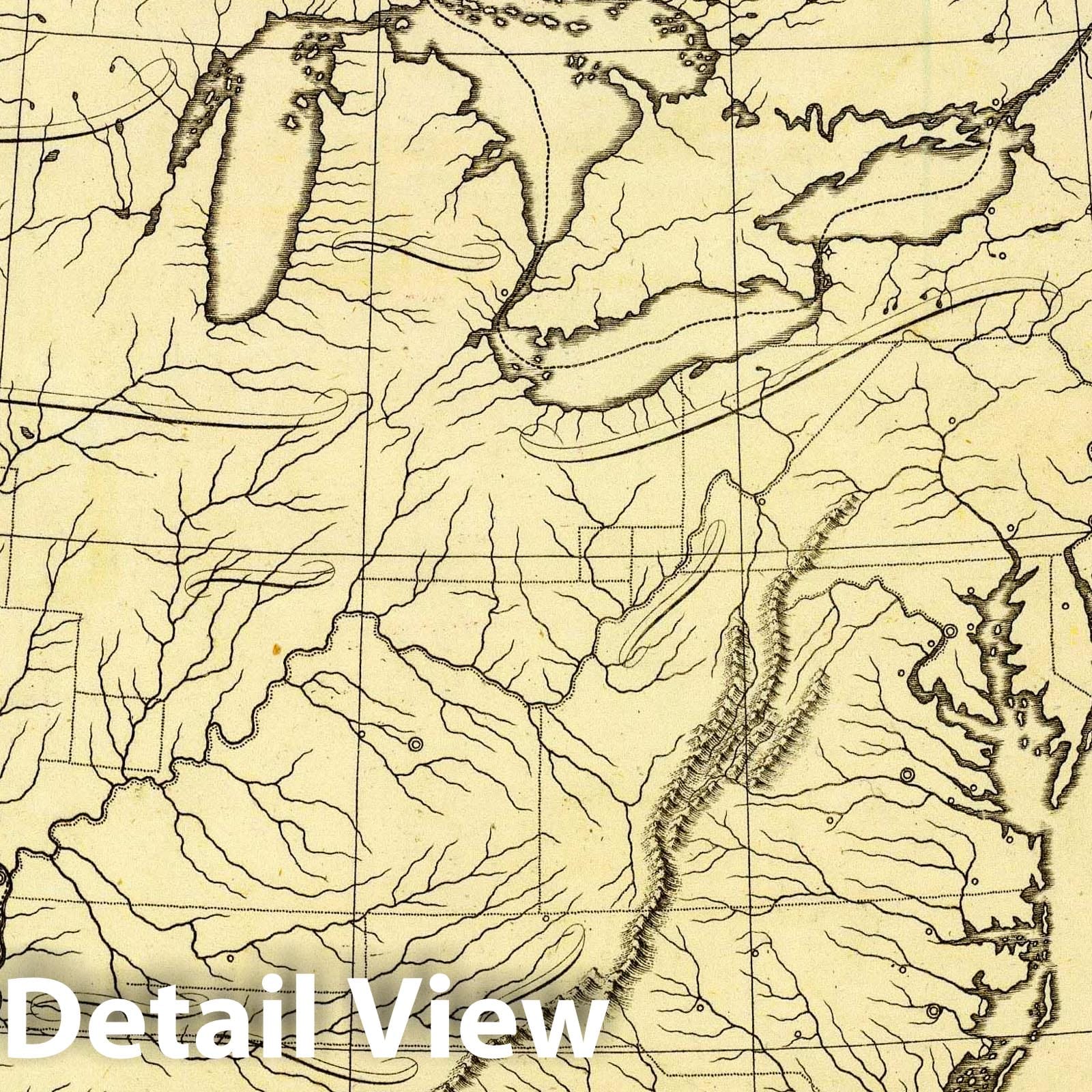 Historic Map : United States of America. E.P. delin. Hewitt, sc, Bloomsbury. (1804), 1804 Atlas - Vintage Wall Art