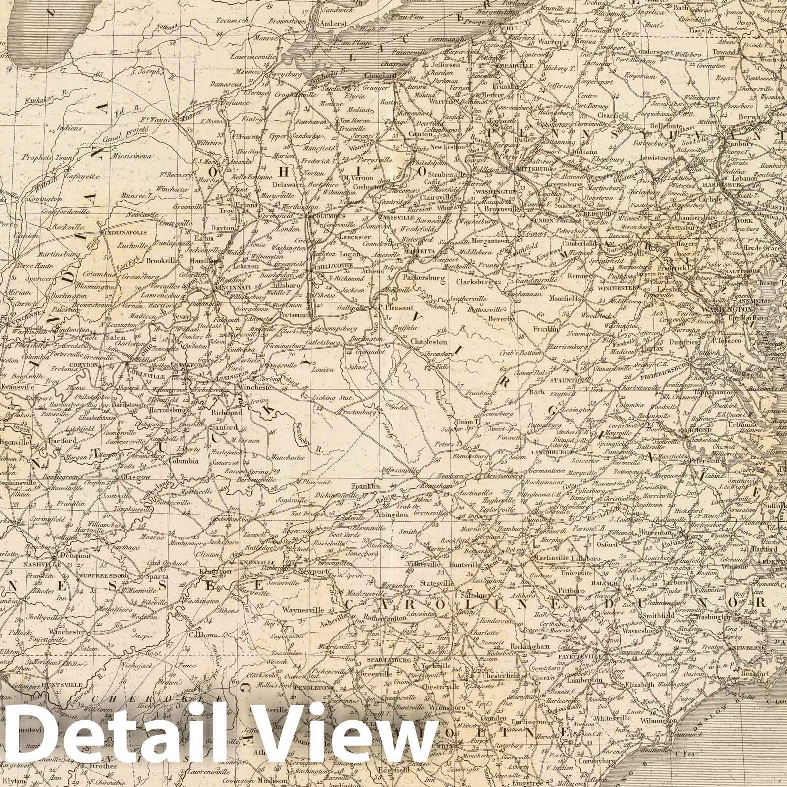 Historic Wall Map : United States, Carte generale des Etats-Unis d'Amerique, 1834 , Vintage Wall Art