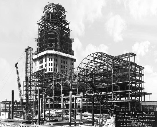 Historic Black & White Photo - Buffalo, New York - Central Terminal Construction, 1928