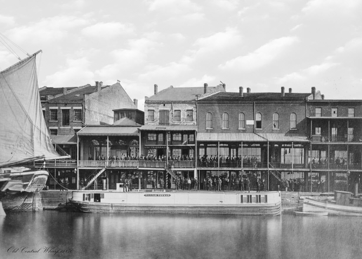 Historic Black & White Photo - Buffalo, New York - Old Central Wharf, c1870 -