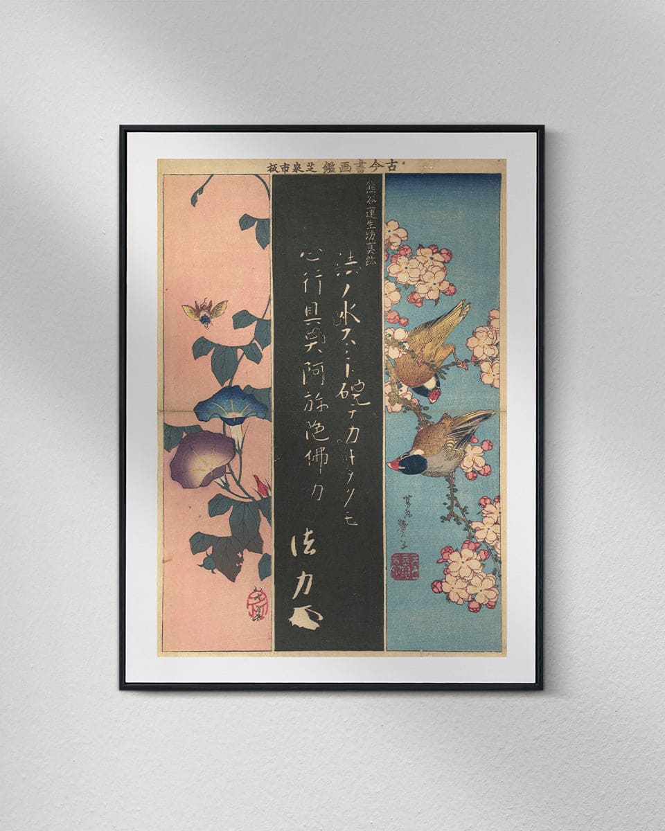 Art Print : Katsushika Hokusai - Bird-and-Flower Paintings : Vintage Wall Art