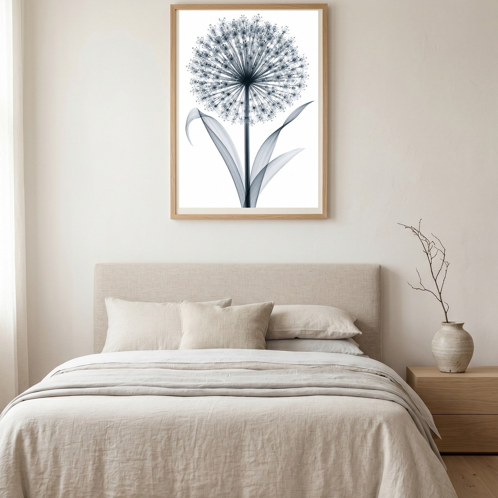 Giant Allium X-Ray Botanical Art Print | Allium giganteum | Scientific Floral Wall Art