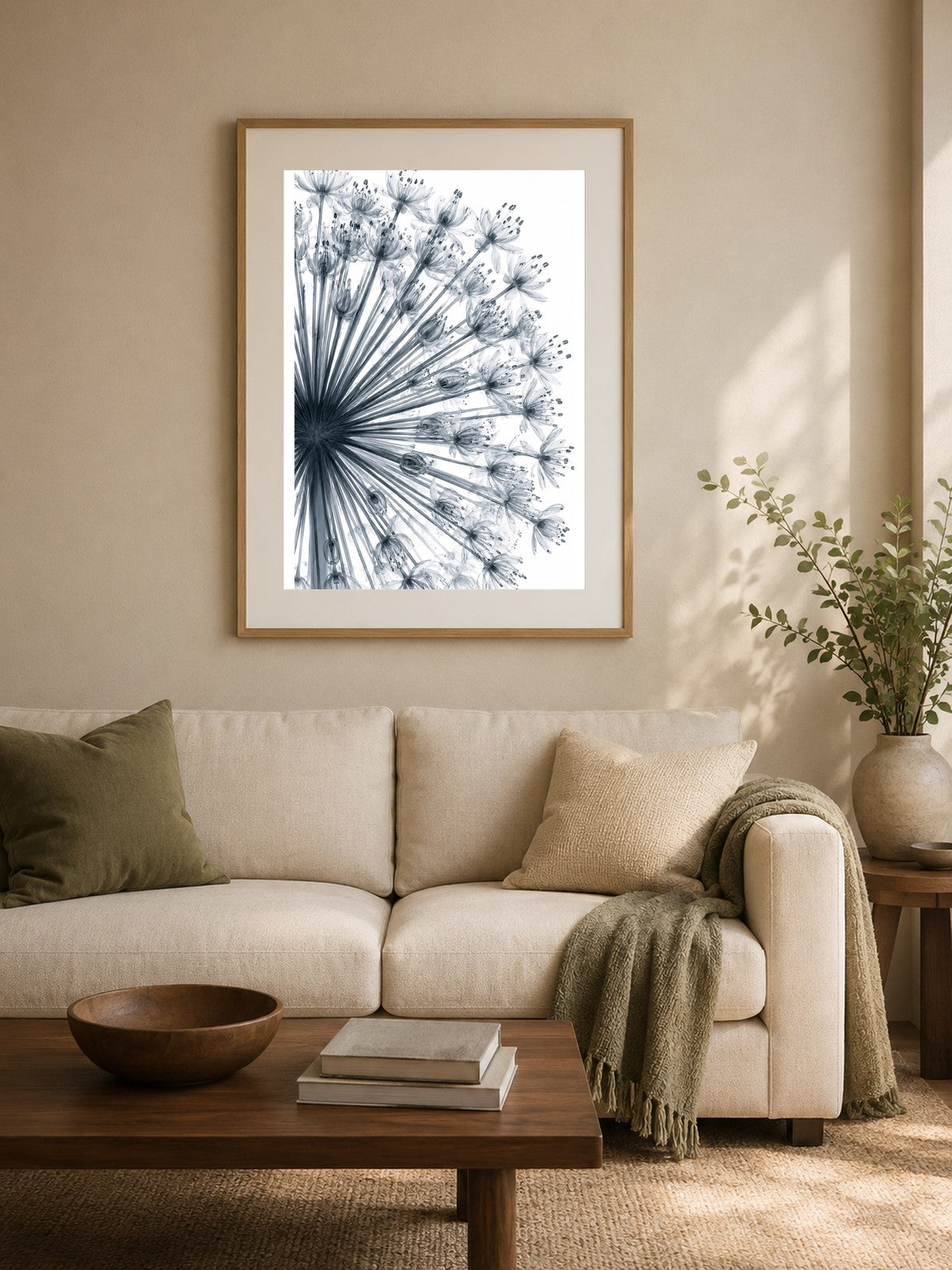 Giant Allium Close-Up X-Ray Botanical Art Print | Allium giganteum | Scientific Floral Wall Art