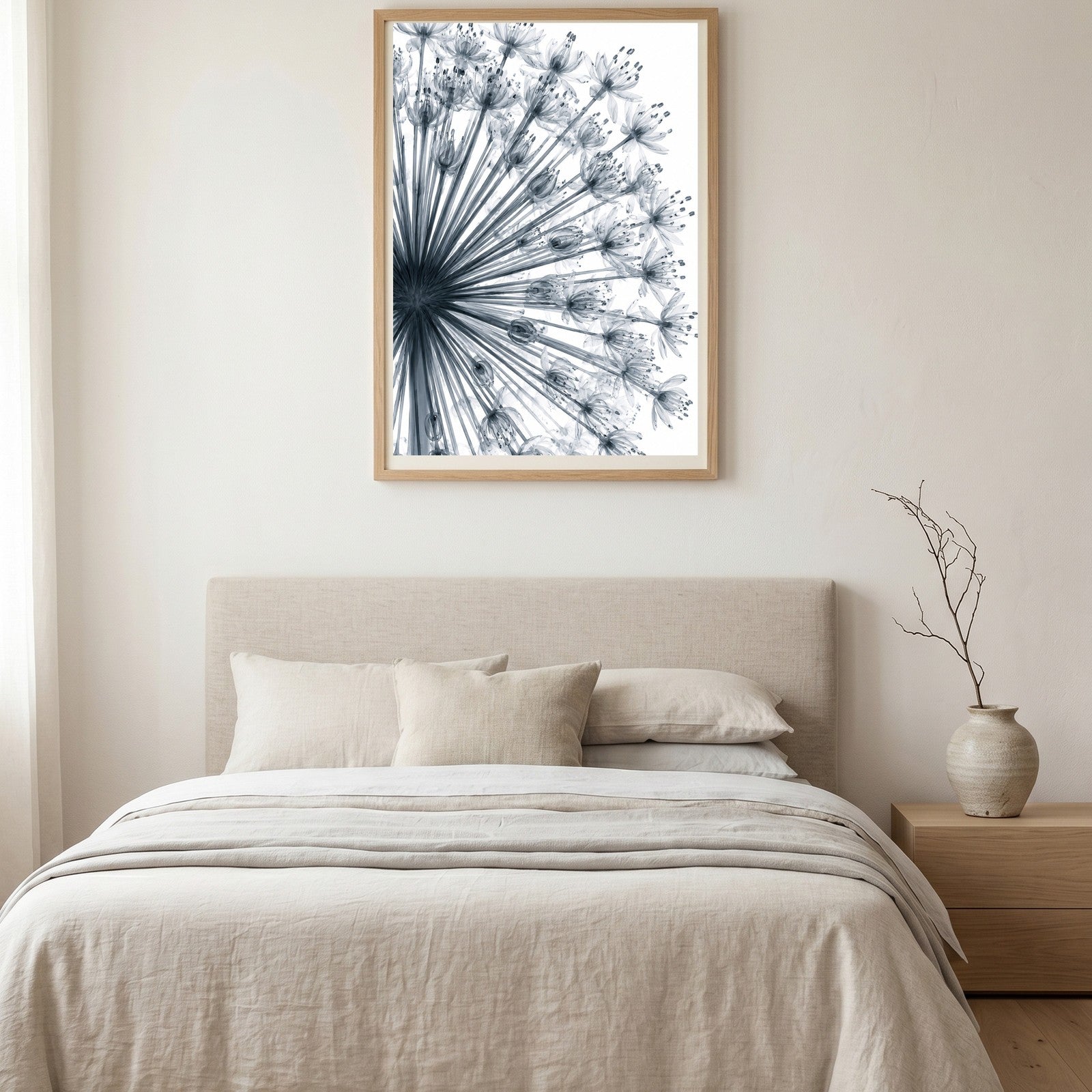 Giant Allium Close-Up X-Ray Botanical Art Print | Allium giganteum | Scientific Floral Wall Art