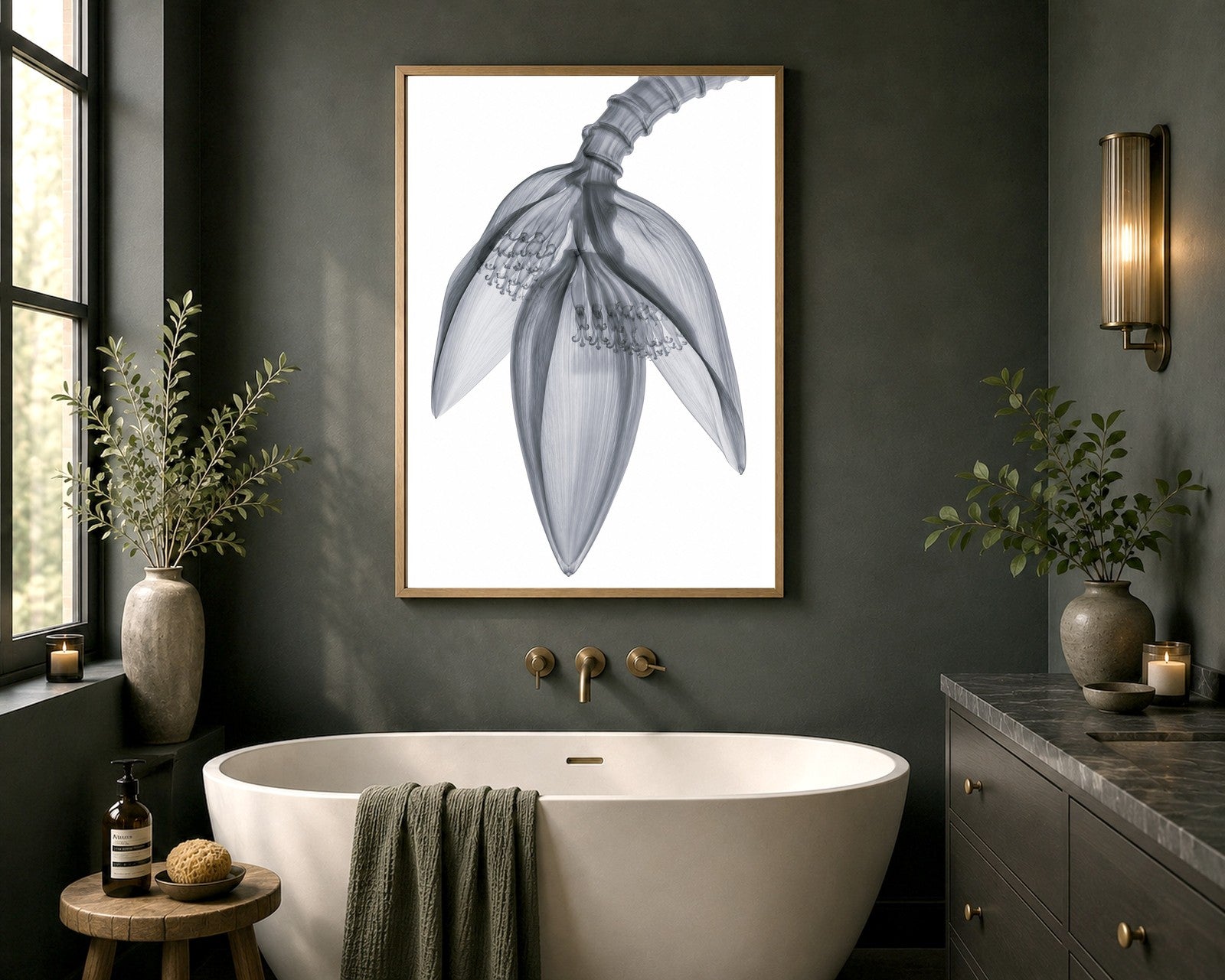 Banana Blossom X-Ray Botanical Art Print | Musa | Scientific Floral Wall Art