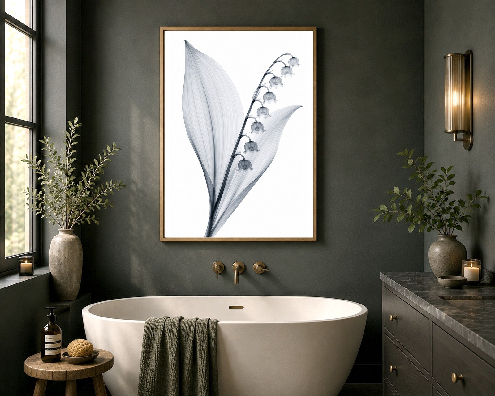 Lily of the Valley X-Ray Botanical Art Print | Convallaria majalis | Scientific Floral Wall Art
