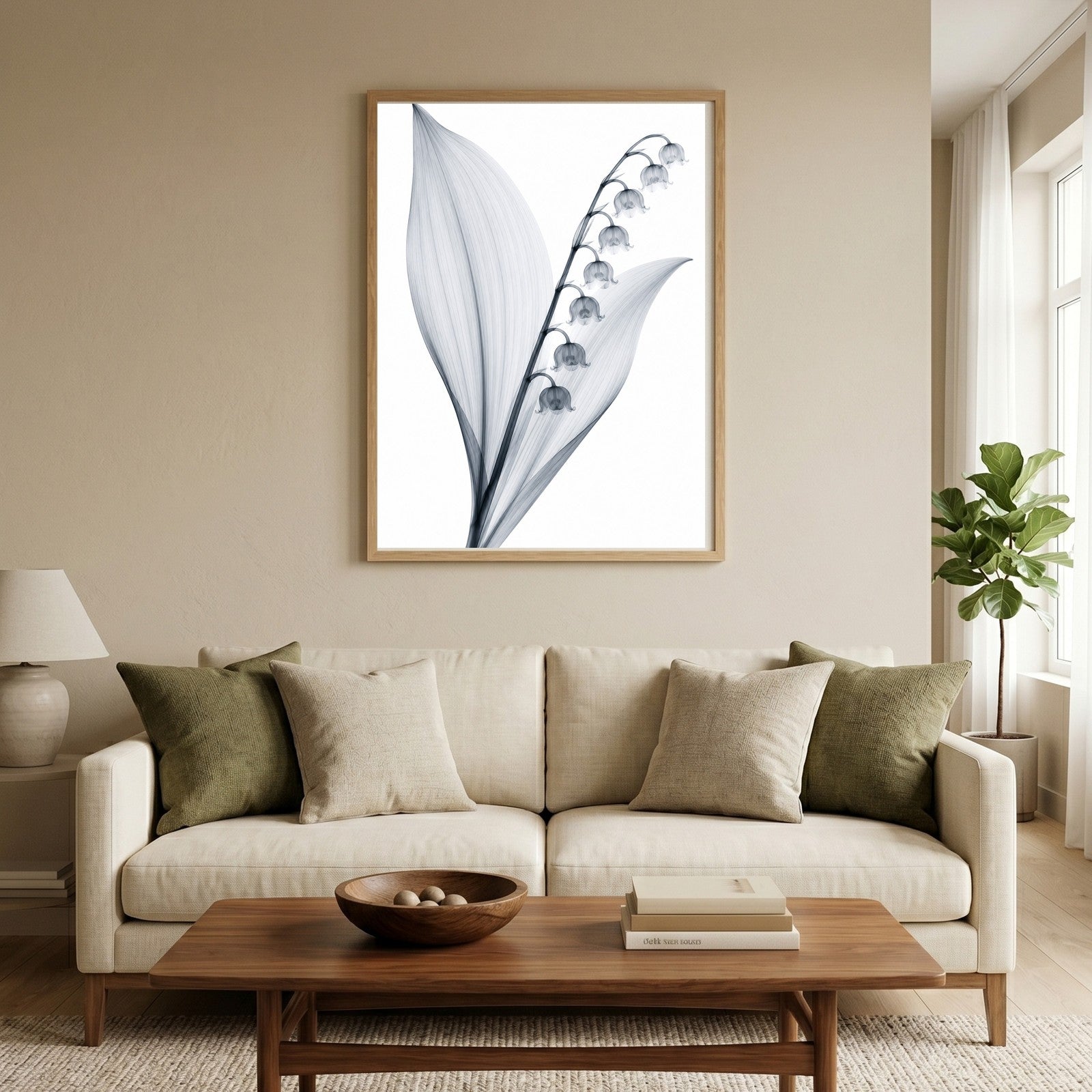 Lily of the Valley X-Ray Botanical Art Print | Convallaria majalis | Scientific Floral Wall Art