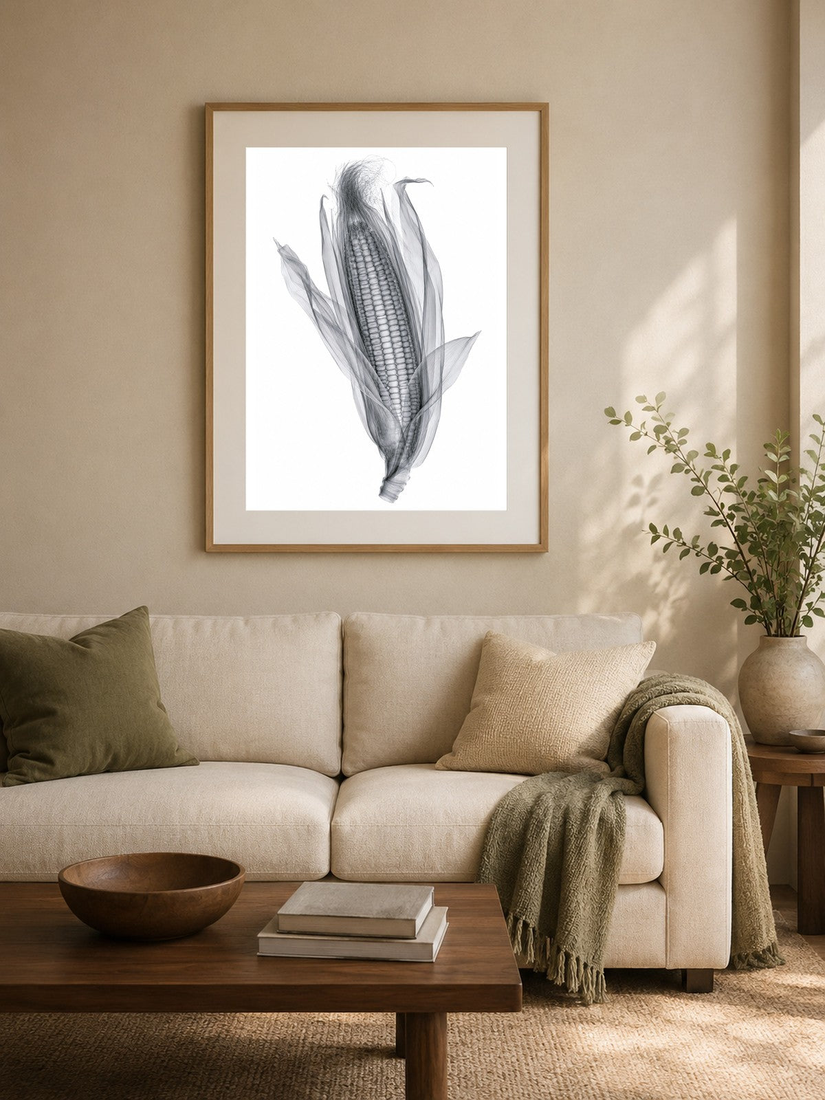 Corn Ear X-Ray Botanical Art Print | Zea mays | Scientific Floral Wall Art