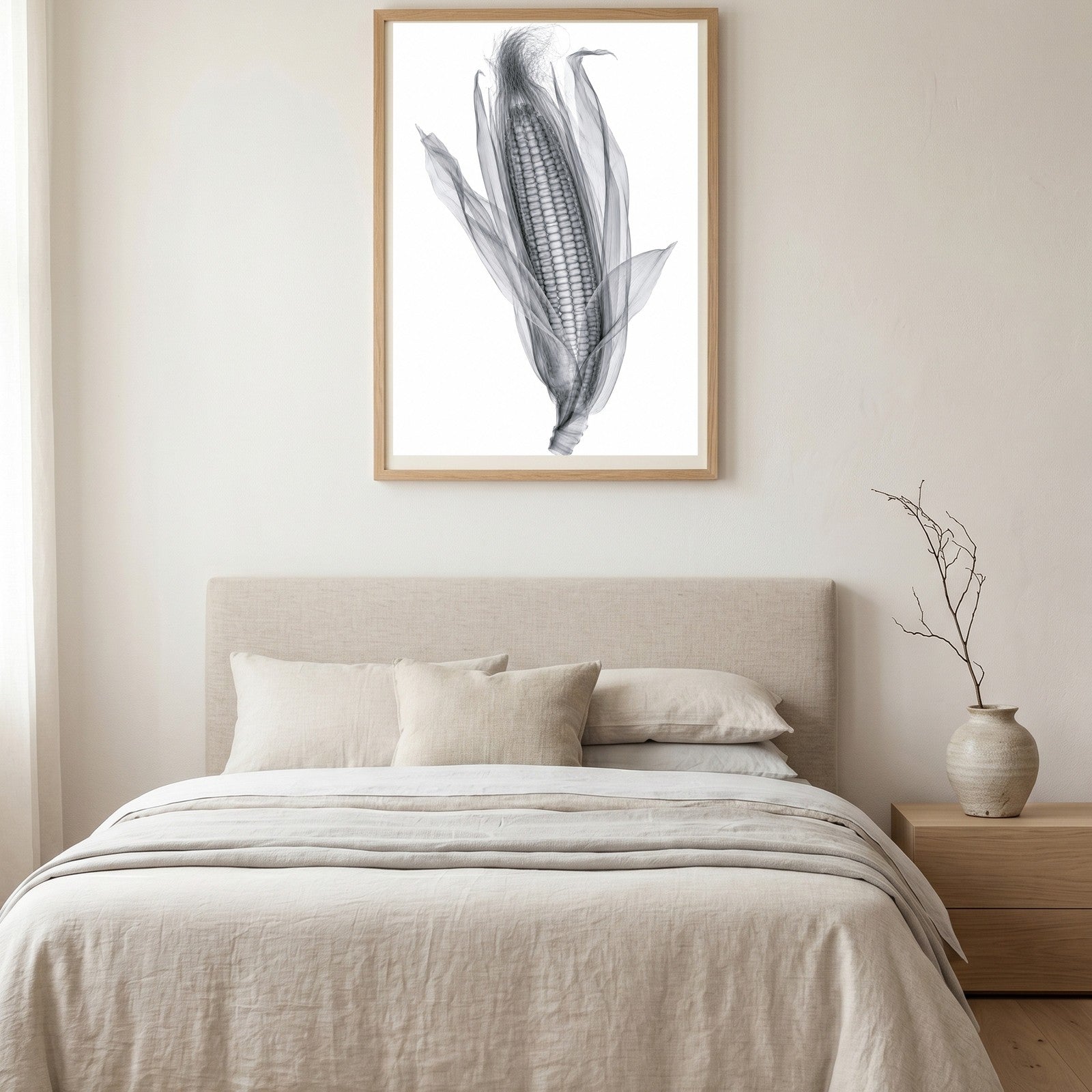 Corn Ear X-Ray Botanical Art Print | Zea mays | Scientific Floral Wall Art