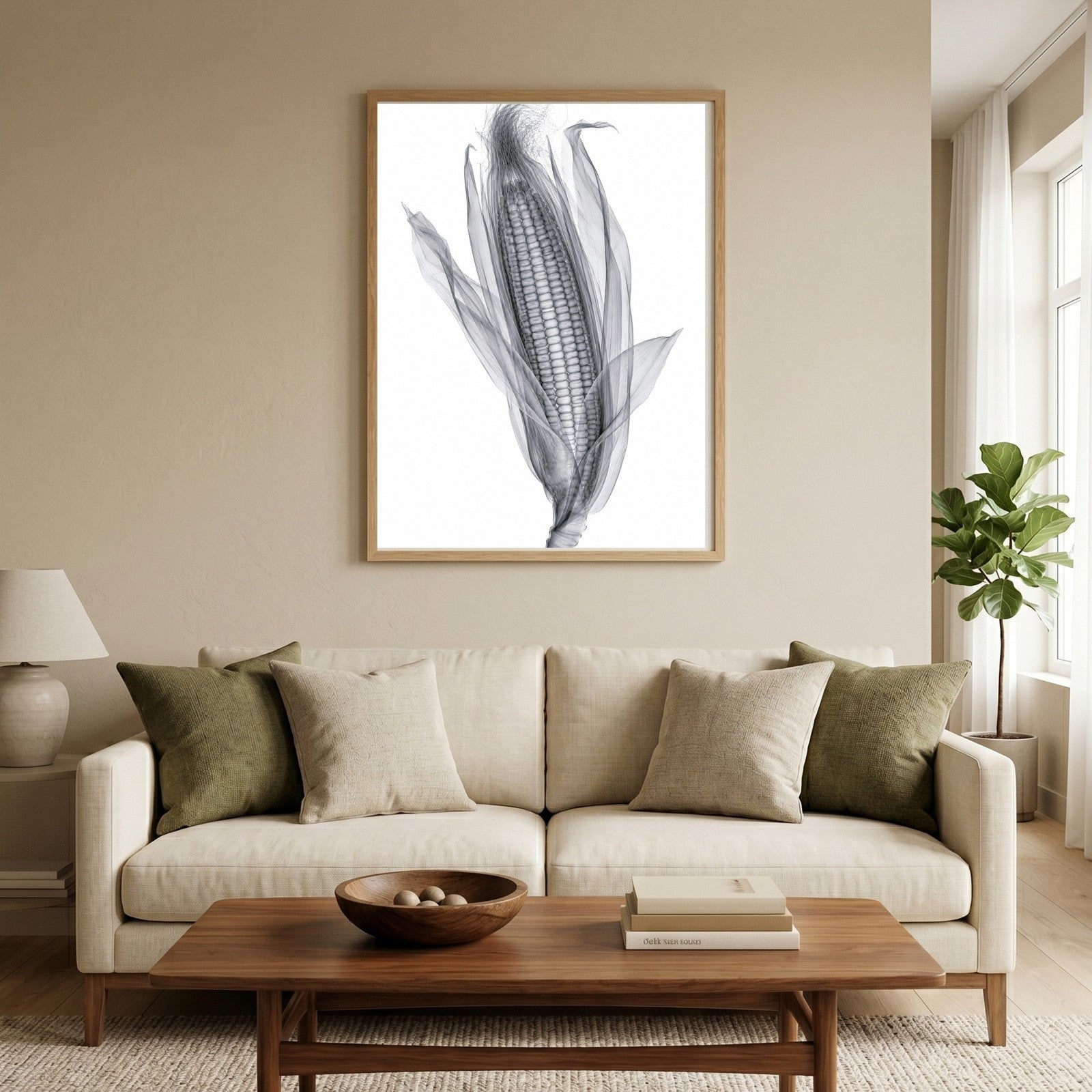 Corn Ear X-Ray Botanical Art Print | Zea mays | Scientific Floral Wall Art
