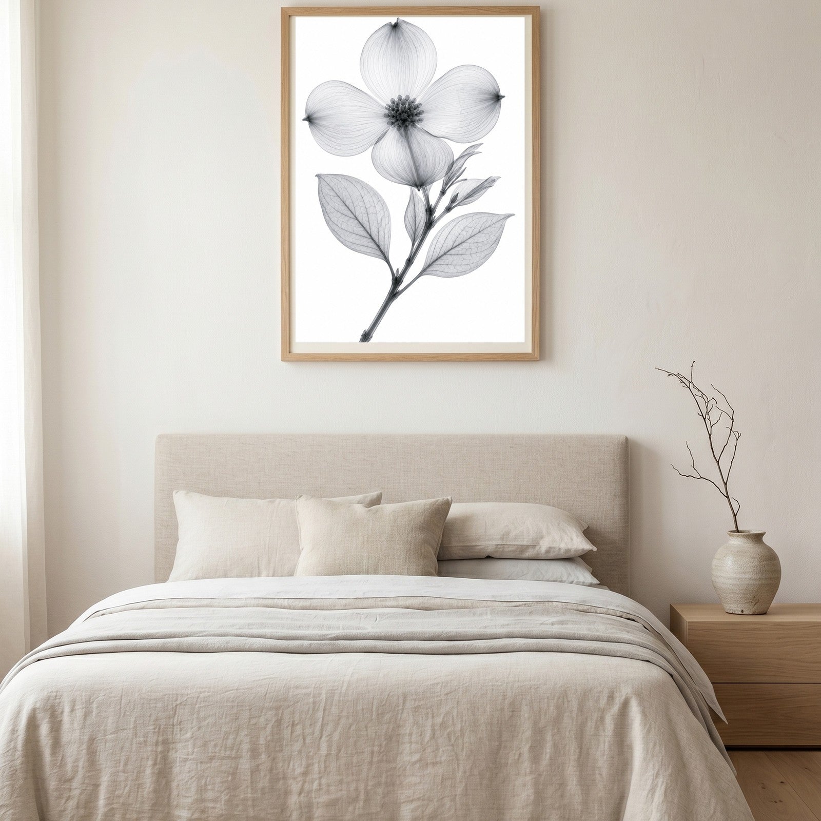 Flowering Dogwood X-Ray Botanical Art Print | Cornus florida | Scientific Floral Wall Art