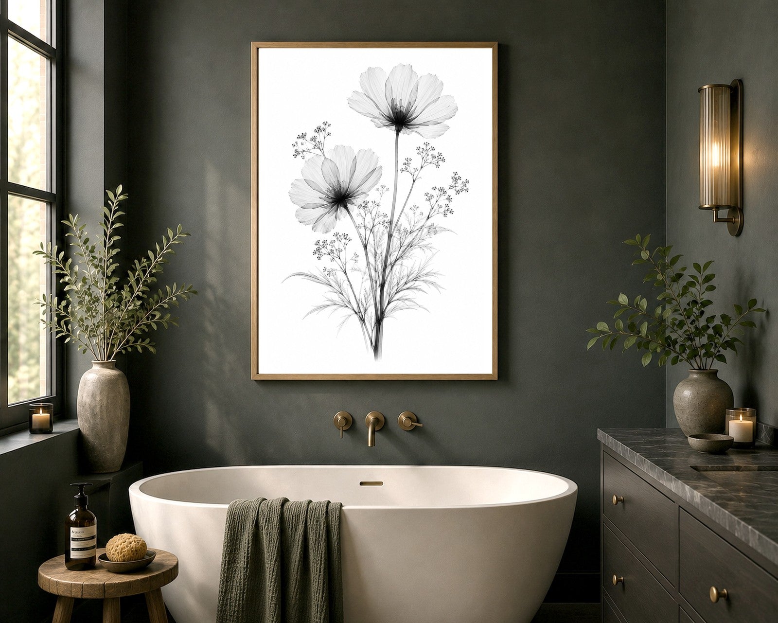 Iceland Poppy X-Ray Botanical Art Print | Papaver nudicaule | Scientific Floral Wall Art