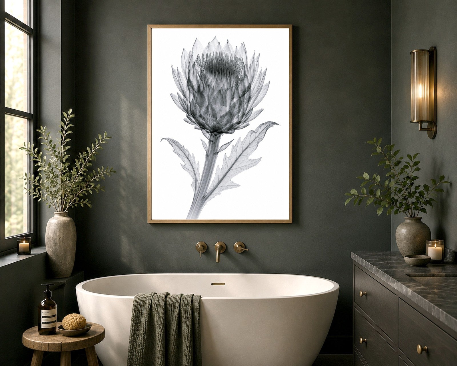 Artichoke X-Ray Botanical Art Print | Cynara scolymus | Scientific Floral Wall Art