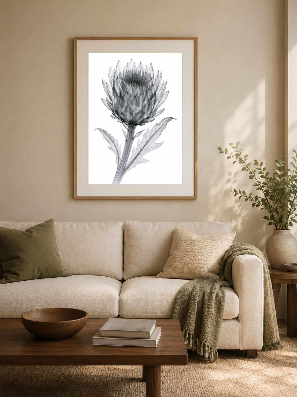 Artichoke X-Ray Botanical Art Print | Cynara scolymus | Scientific Floral Wall Art