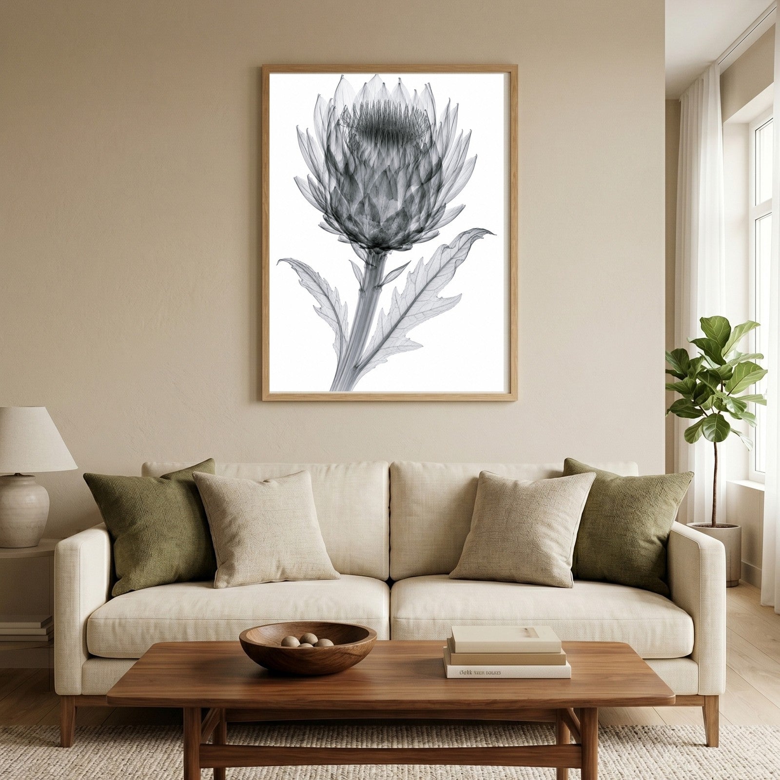 Artichoke X-Ray Botanical Art Print | Cynara scolymus | Scientific Floral Wall Art