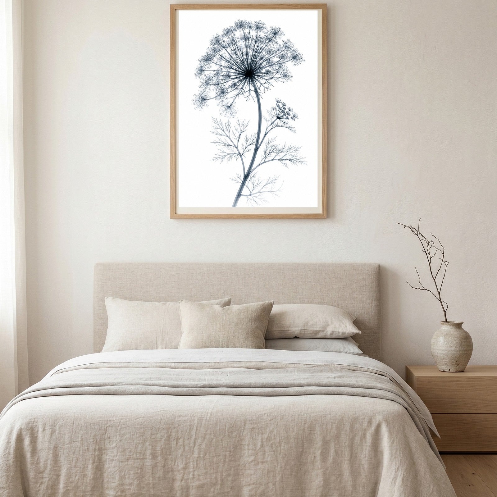 Wild Carrot X-Ray Botanical Art Print | Daucus carota | Scientific Floral Wall Art