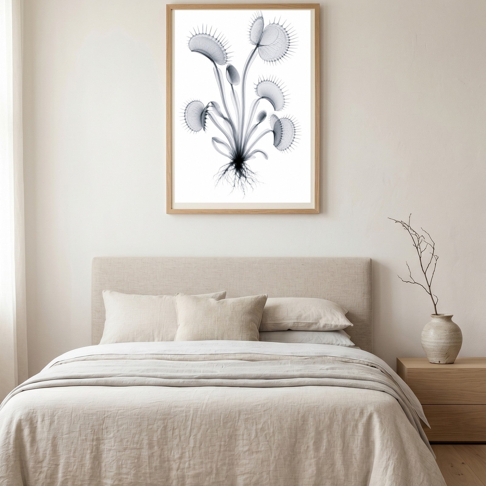 Venus Flytrap II X-Ray Botanical Art Print | Dionaea muscipula | Scientific Floral Wall Art