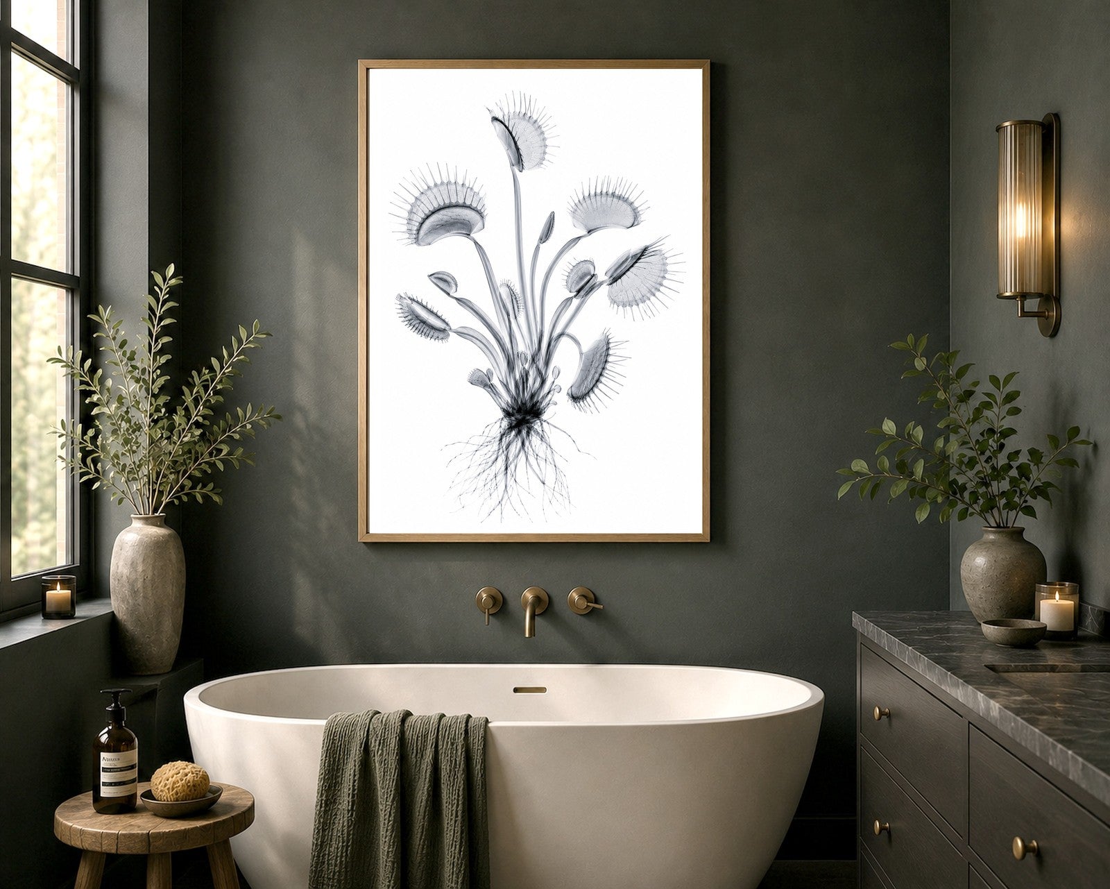 Venus Flytrap X-Ray Botanical Art Print | Dionaea muscipula | Scientific Floral Wall Art