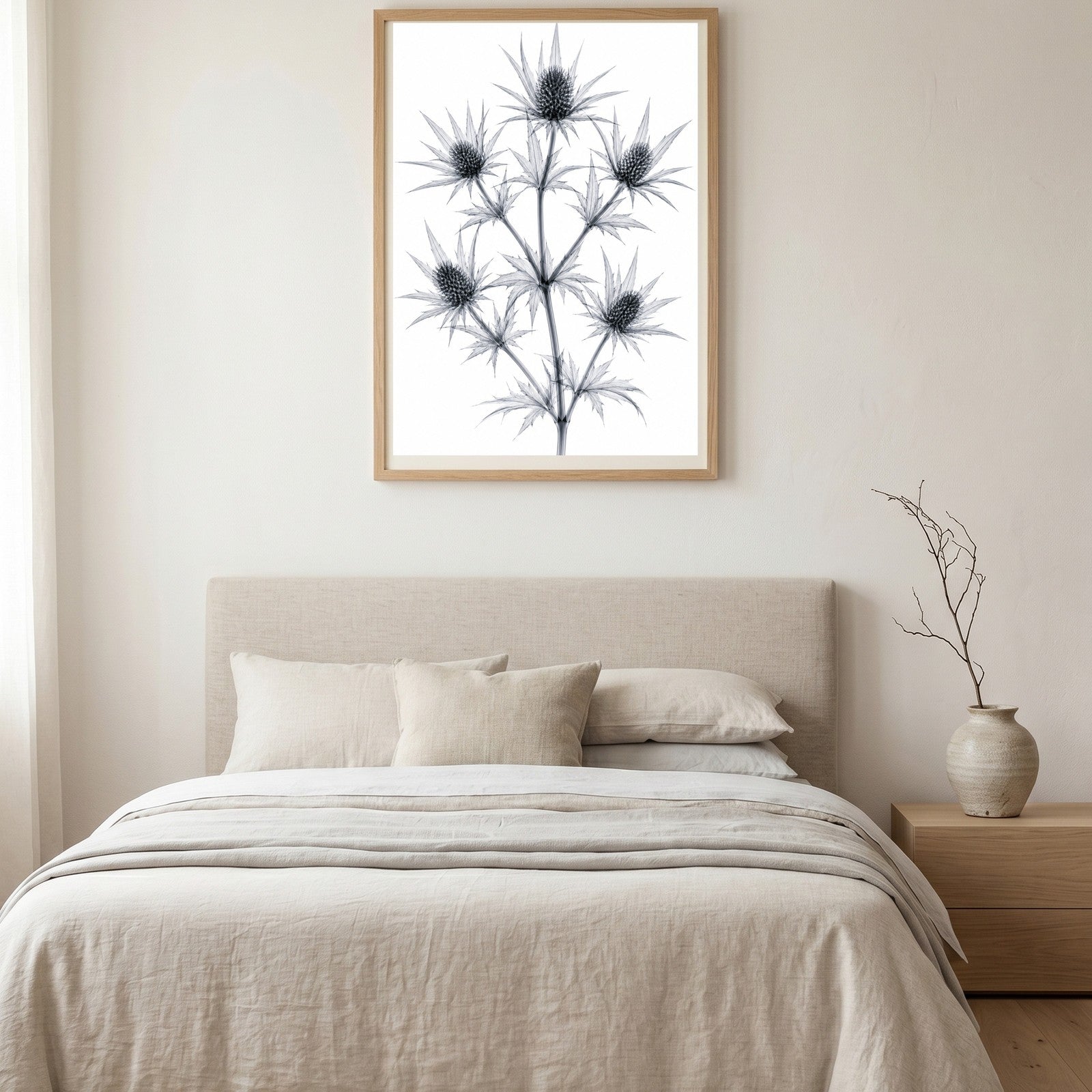 Blue Eryngo X-Ray Botanical Art Print | Eryngium planum | Scientific Floral Wall Art
