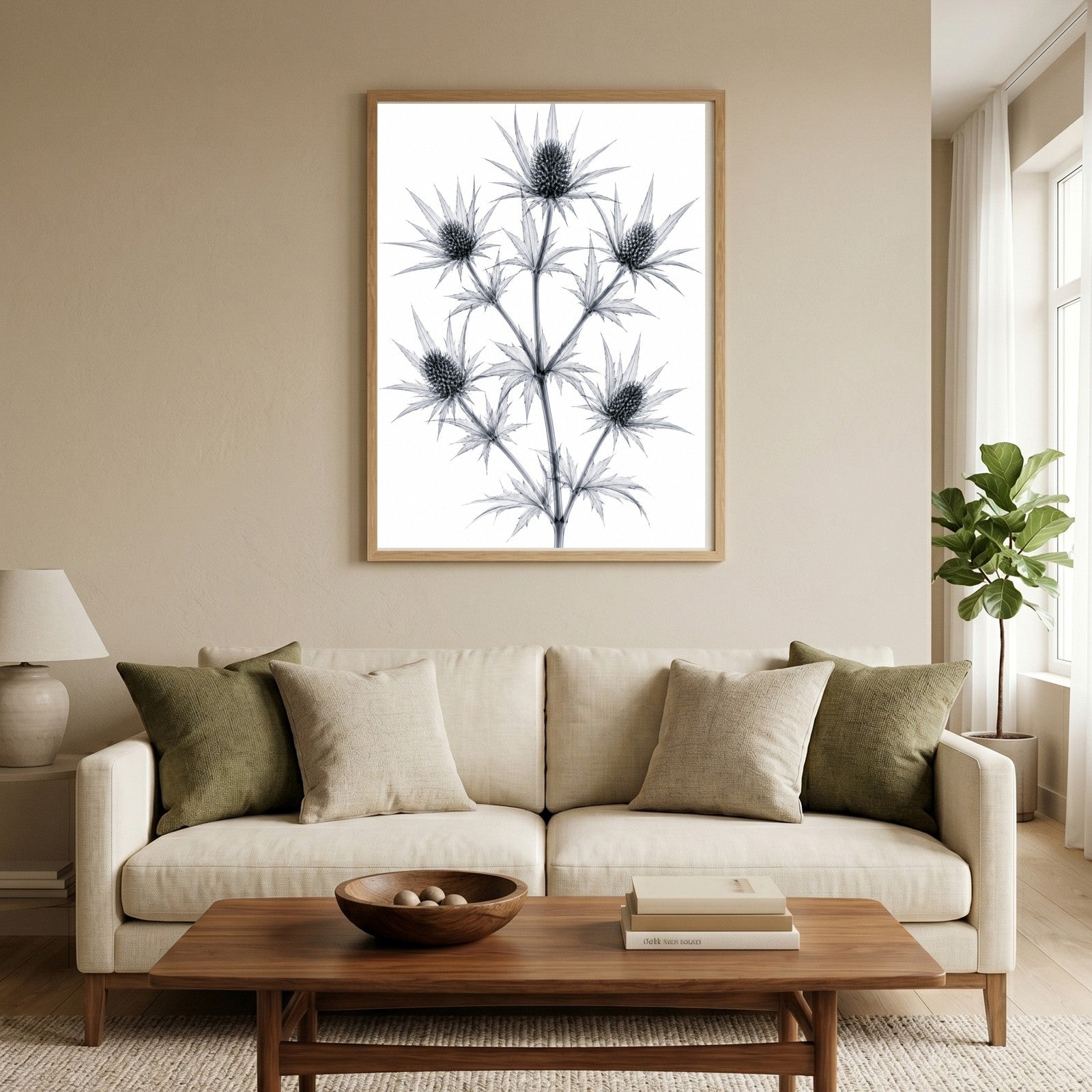 Blue Eryngo X-Ray Botanical Art Print | Eryngium planum | Scientific Floral Wall Art