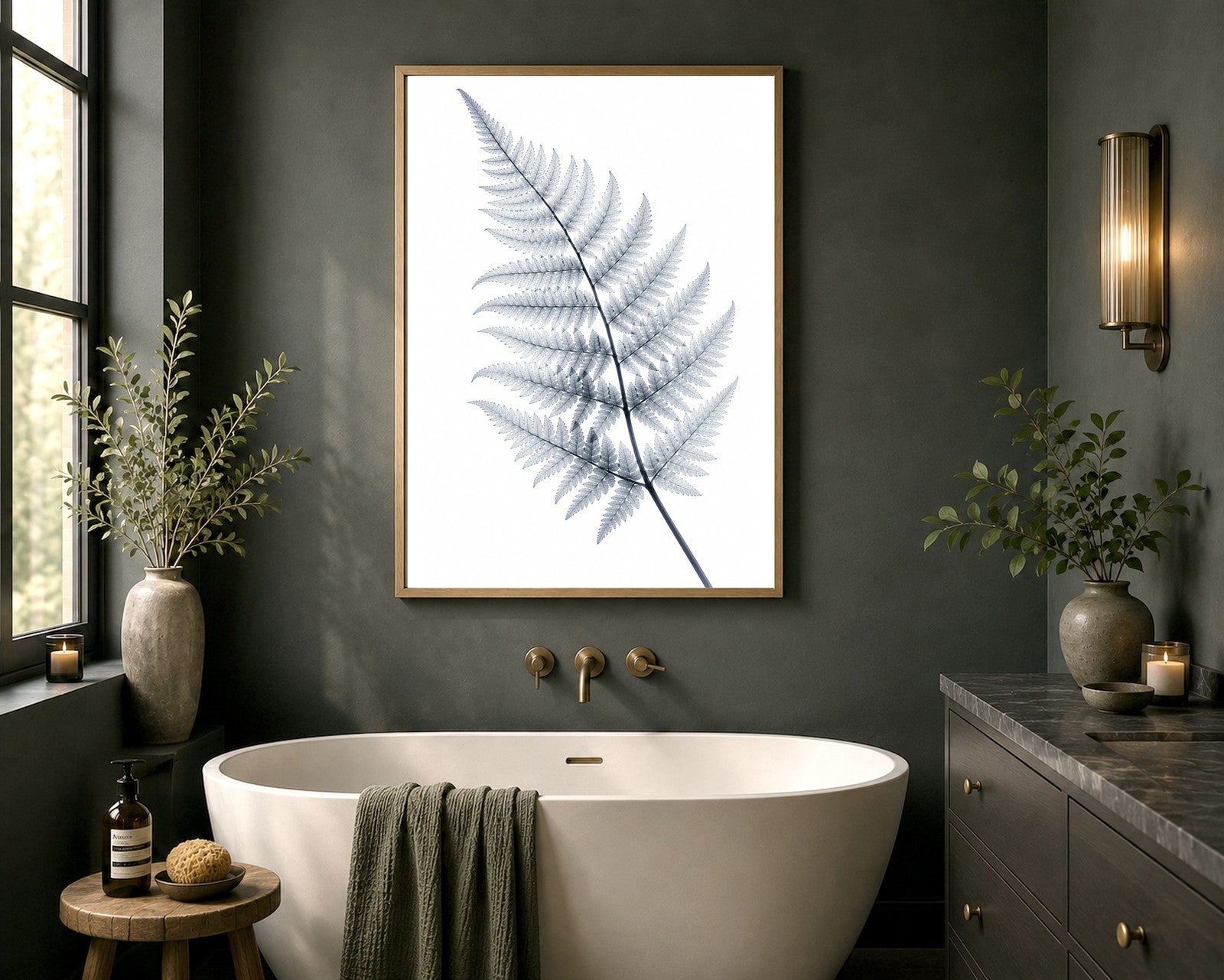 Fern Frond X-Ray Botanical Art Print | Polypodiophyta | Scientific Floral Wall Art