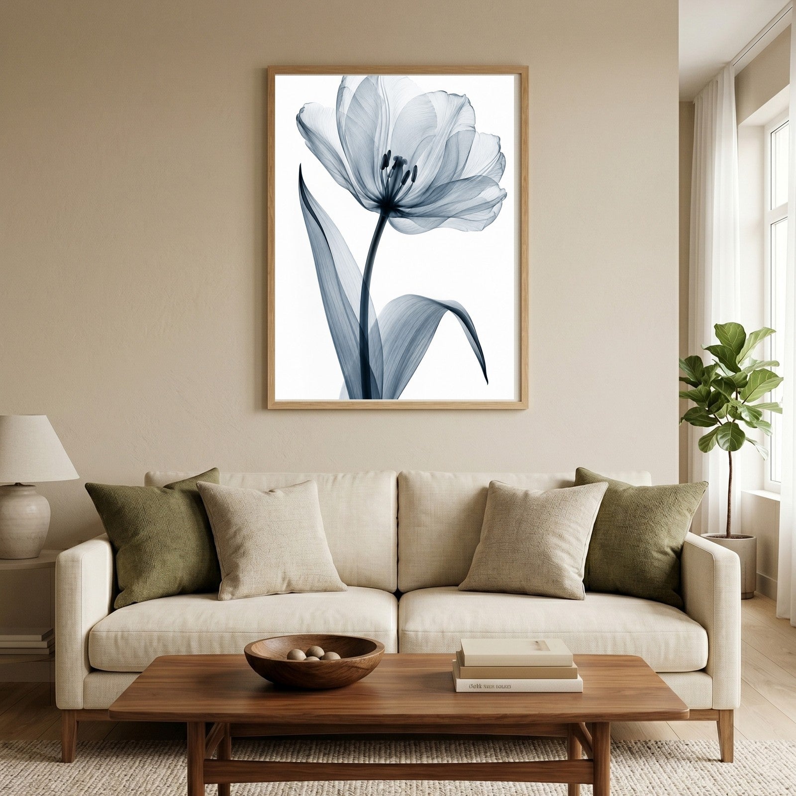 Garden Tulip X-Ray Botanical Art Print | Tulipa gesneriana | Scientific Floral Wall Art