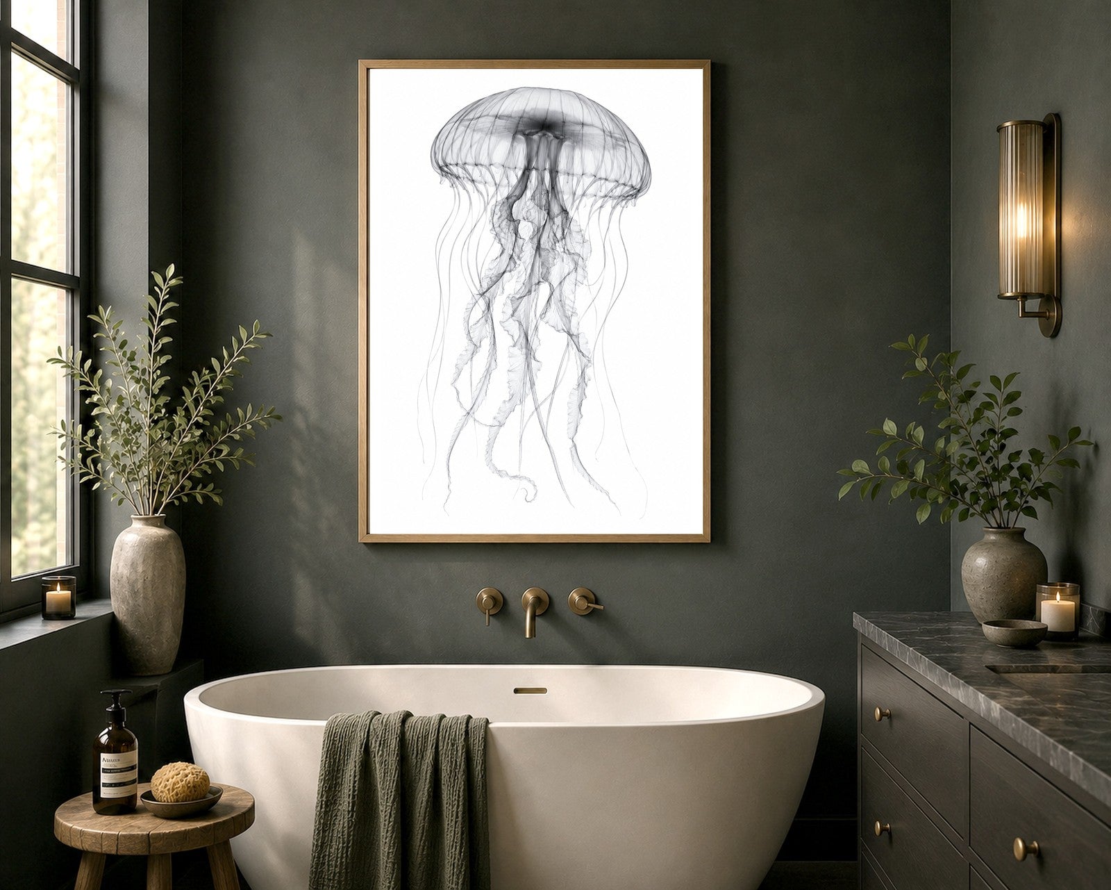 Jellyfish X-Ray Botanical Art Print | Medusozoa | Scientific Floral Wall Art
