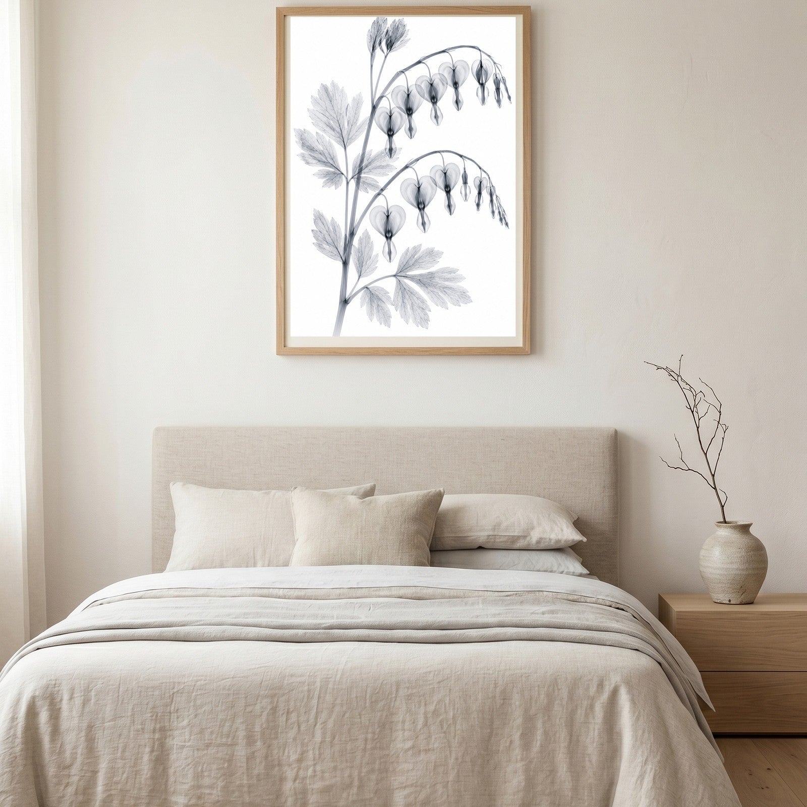 Bleeding Heart X-Ray Botanical Art Print | Lamprocapnos spectabilis | Scientific Floral Wall Art