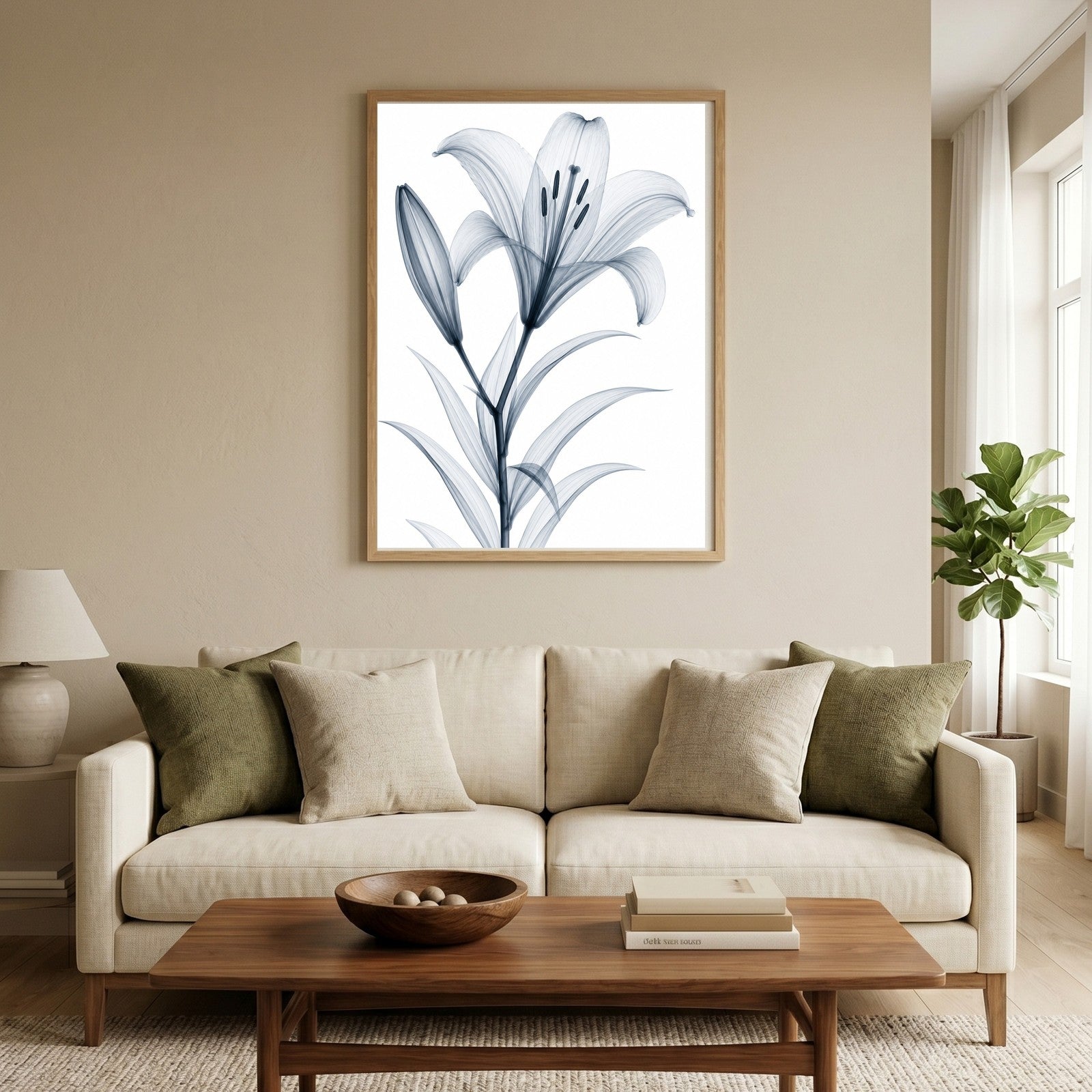 Madonna Lily X-Ray Botanical Art Print | Lilium candidum | Scientific Floral Wall Art
