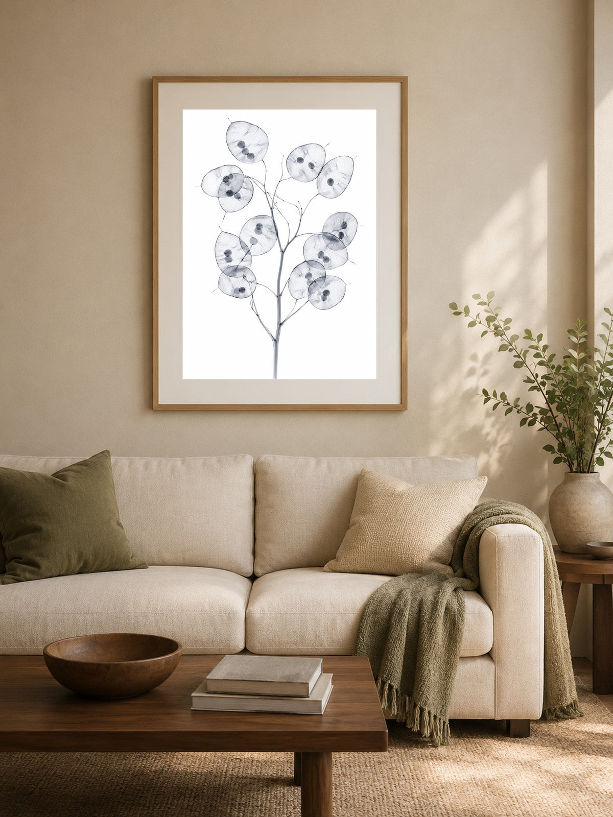 Honesty (Silver Dollar Plant) X-Ray Botanical Art Print | Lunaria annua | Scientific Floral Wall Art