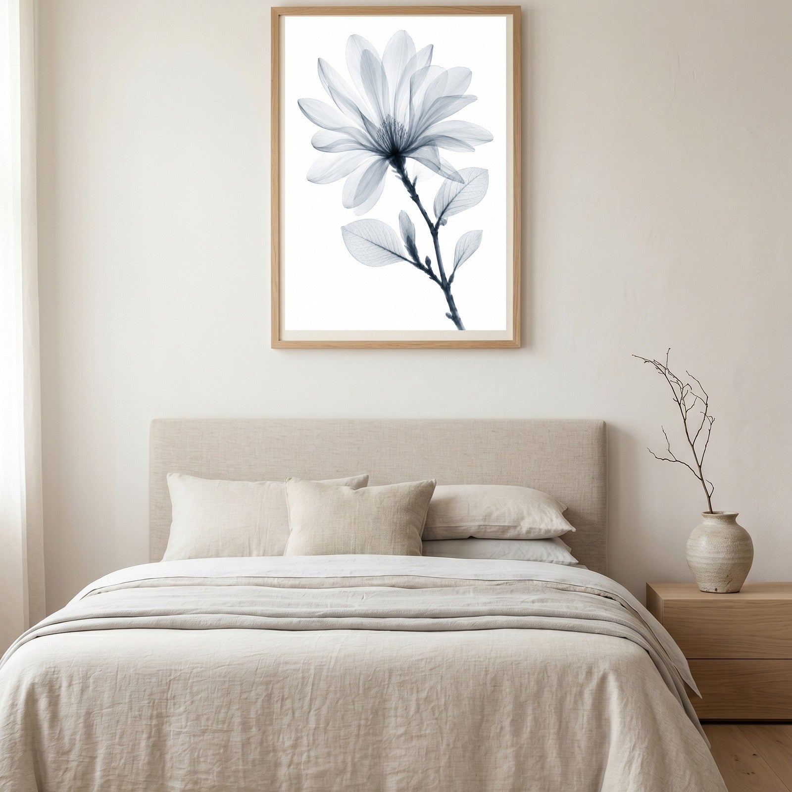 Star Magnolia X-Ray Botanical Art Print | Magnolia stellata | Scientific Floral Wall Art
