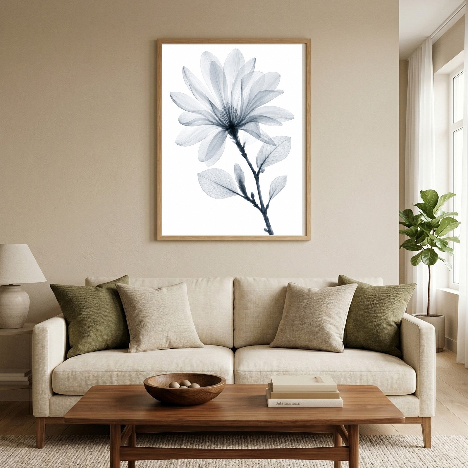 Star Magnolia X-Ray Botanical Art Print | Magnolia stellata | Scientific Floral Wall Art