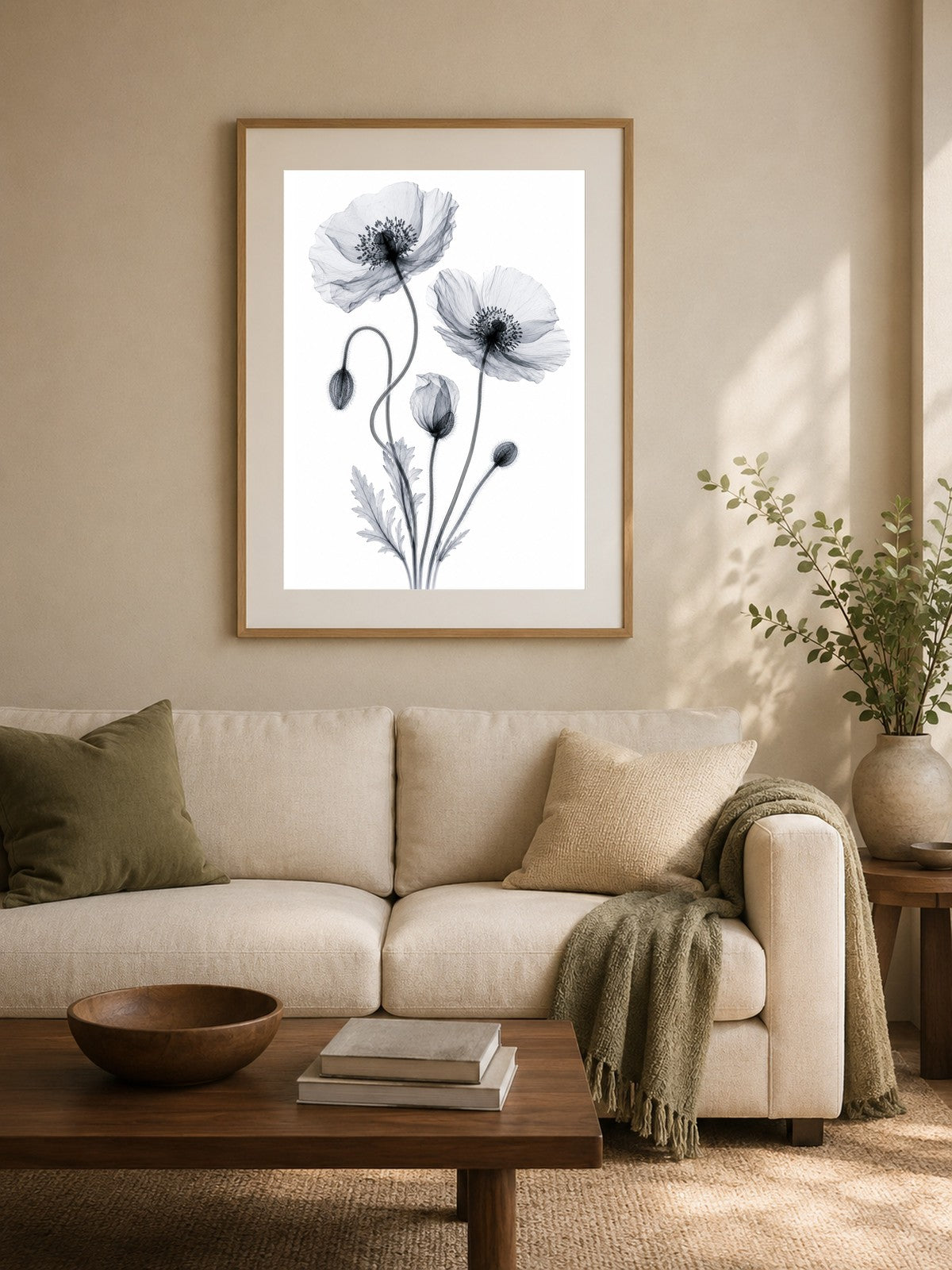 Iceland Poppy II X-Ray Botanical Art Print | Papaver nudicaule | Scientific Floral Wall Art