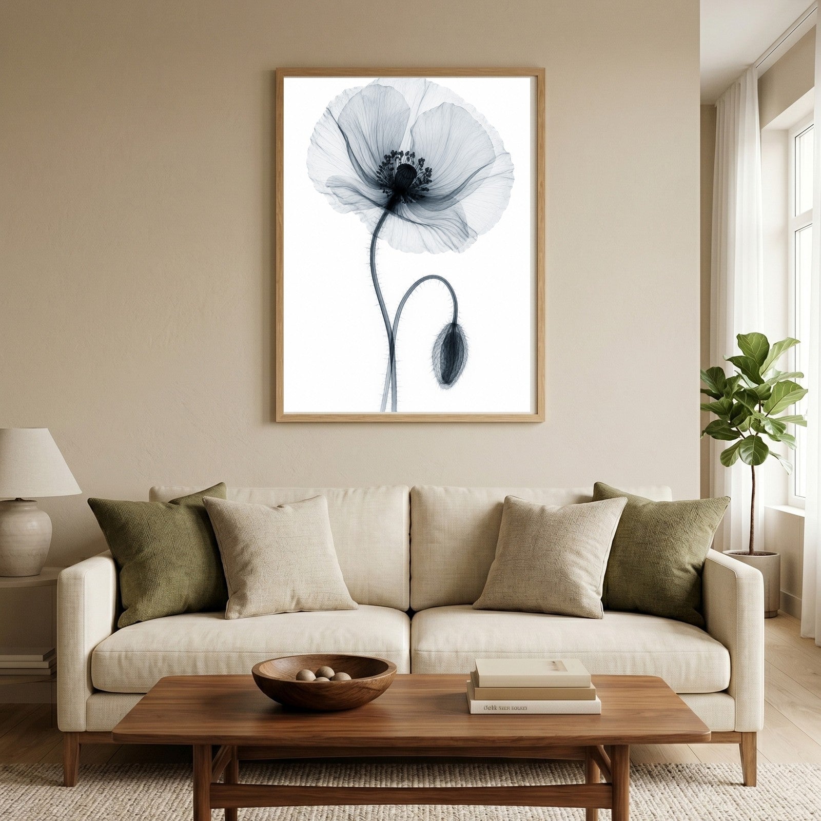 Corn Poppy X-Ray Botanical Art Print | Papaver rhoeas | Scientific Floral Wall Art
