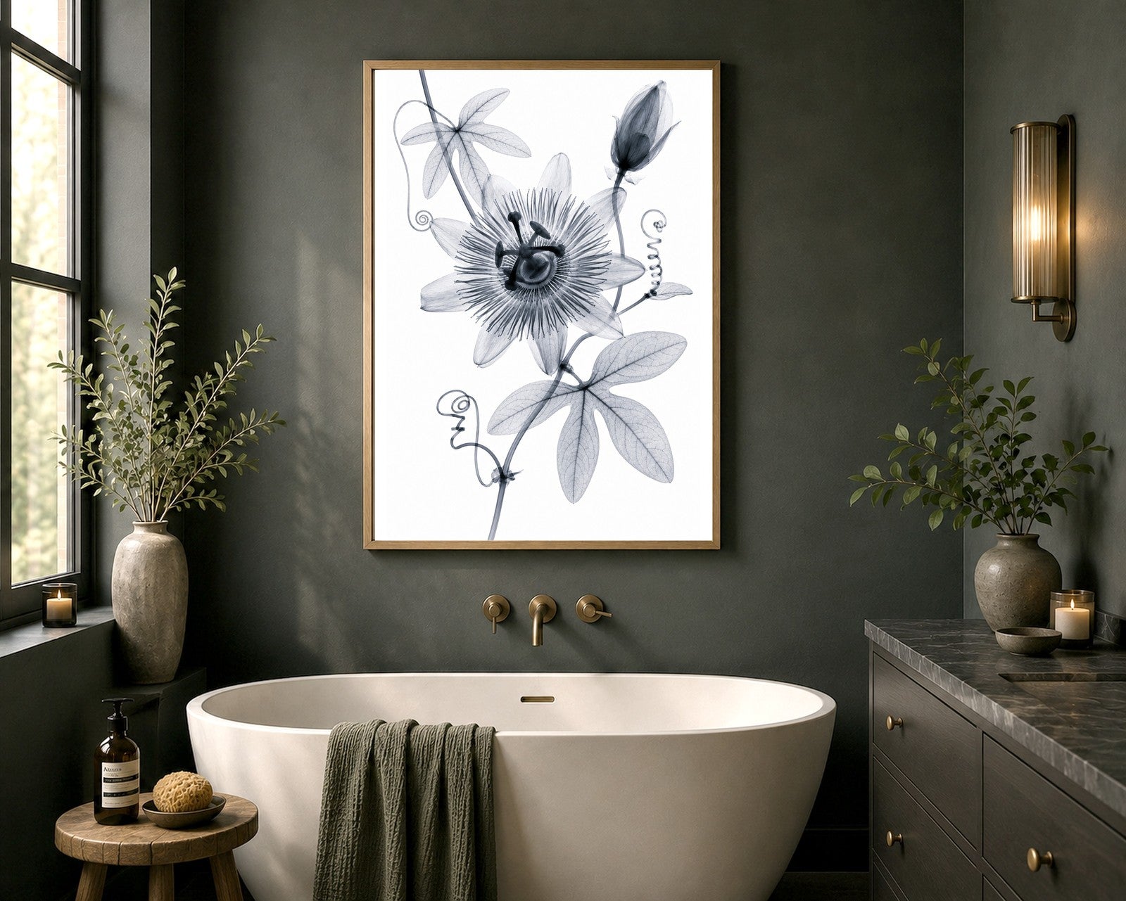 Passionflower II X-Ray Botanical Art Print | Passiflora caerulea | Scientific Floral Wall Art