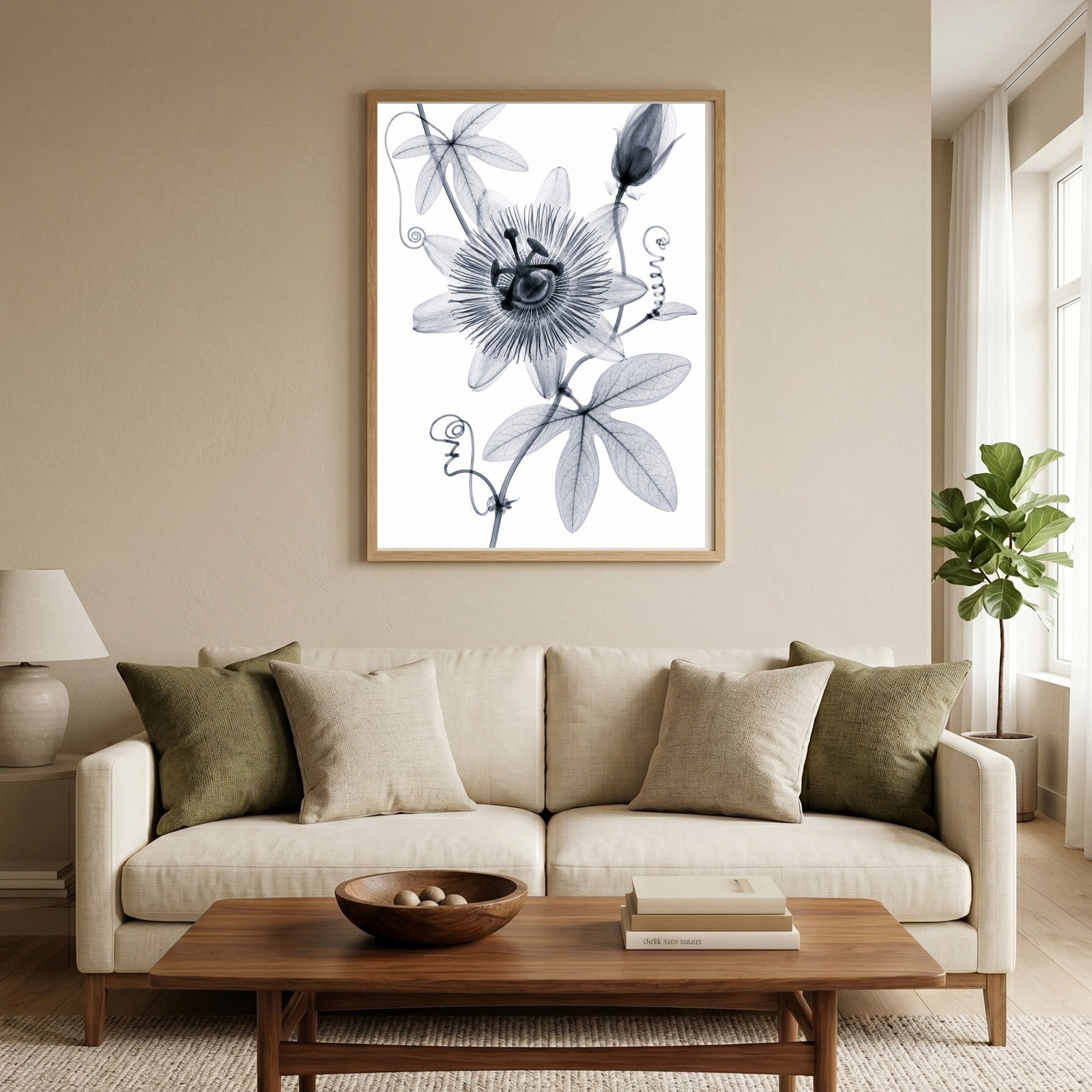Passionflower II X-Ray Botanical Art Print | Passiflora caerulea | Scientific Floral Wall Art