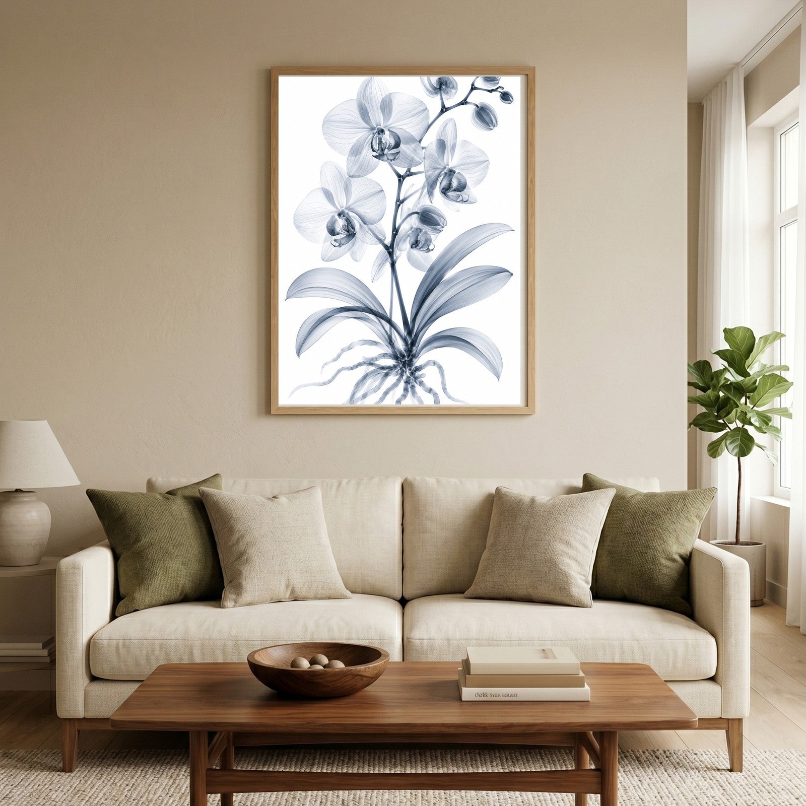 Moth Orchid X-Ray Botanical Art Print | Phalaenopsis | Scientific Floral Wall Art