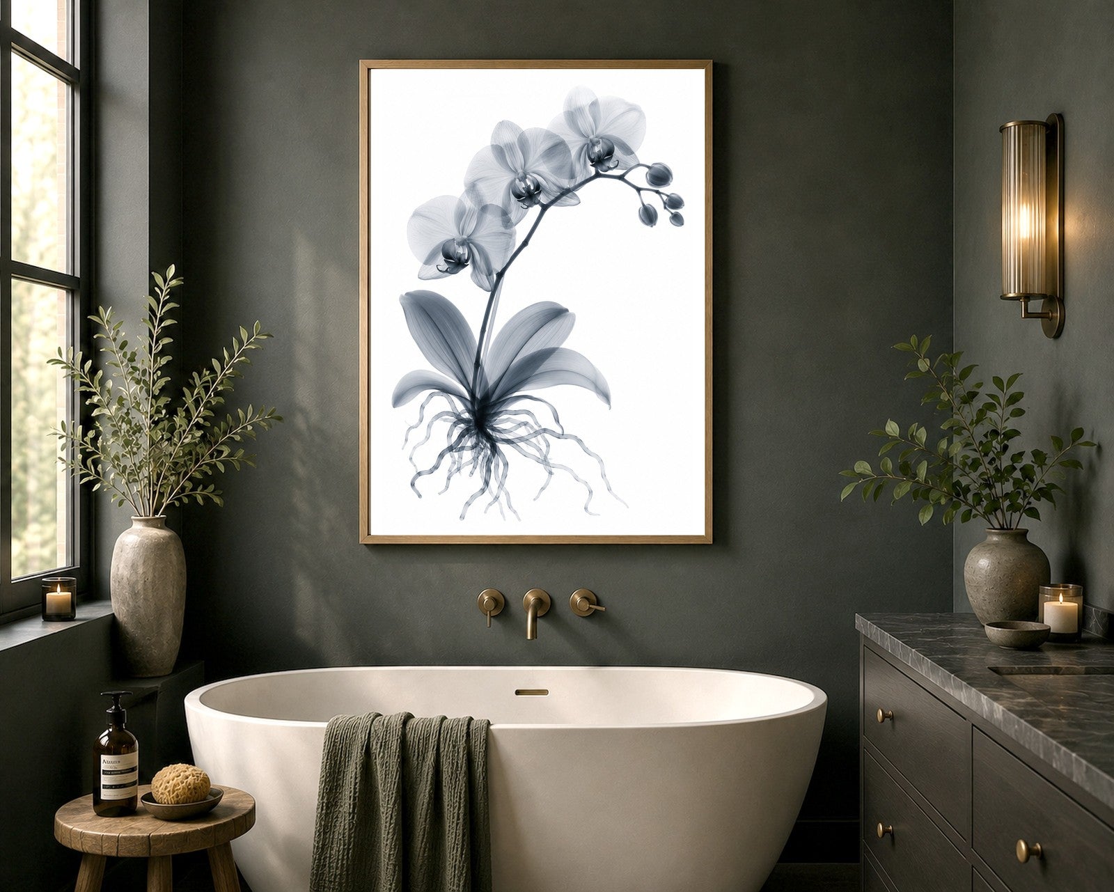 Moth Orchid II X-Ray Botanical Art Print | Phalaenopsis | Scientific Floral Wall Art