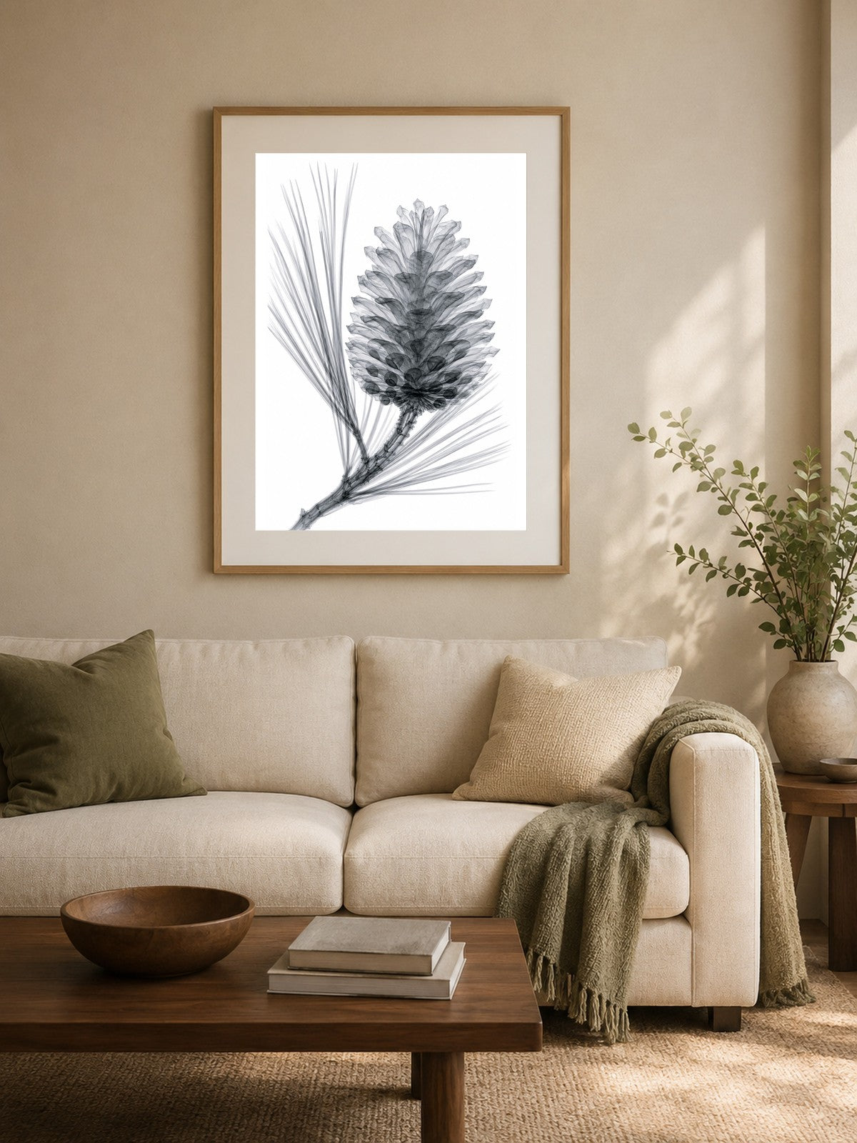 Pine Cone X-Ray Botanical Art Print | Pinus | Scientific Floral Wall Art