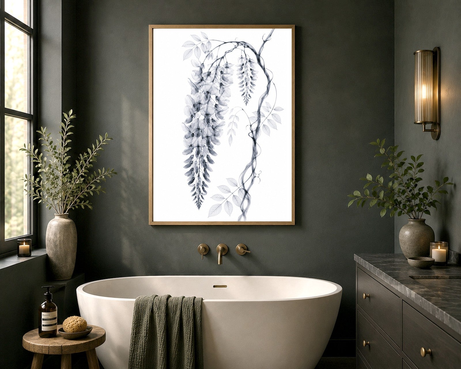 Wisteria X-Ray Botanical Art Print | Wisteria floribunda | Scientific Floral Wall Art