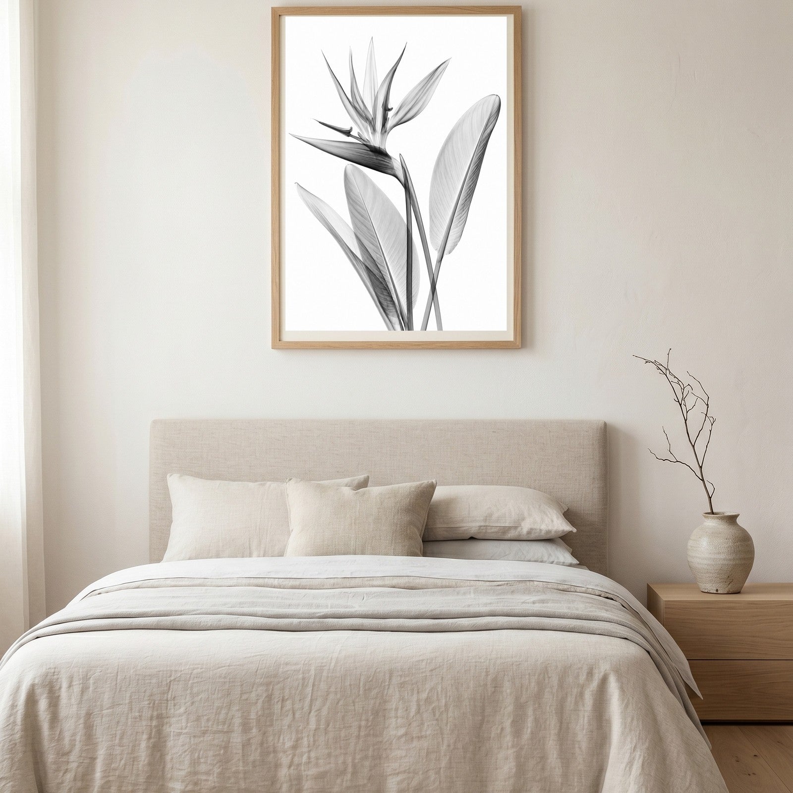 Bird of Paradise X-Ray Botanical Art Print | Strelitzia reginae | Scientific Floral Wall Art