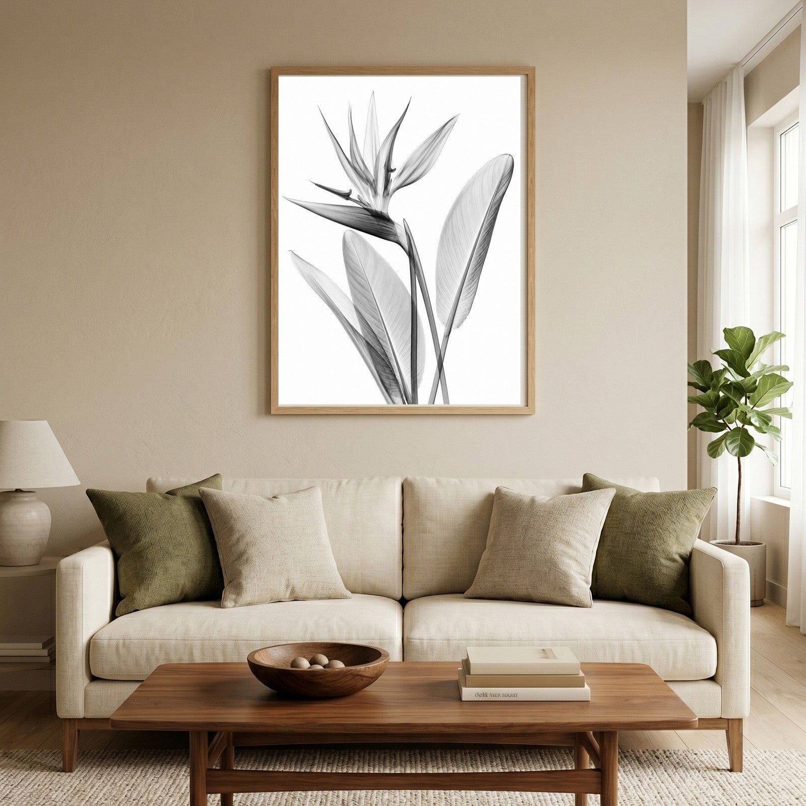 Bird of Paradise X-Ray Botanical Art Print | Strelitzia reginae | Scientific Floral Wall Art