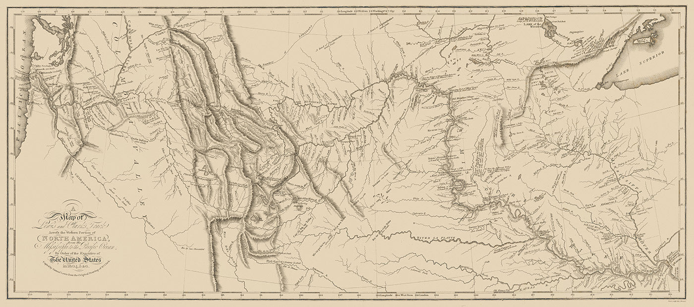 Historic Map - A Map of Lewis and Clark's Track Across the Western Portion of North America, from the Mississippi to the Pacific Ocean, 1814, William Clark v2