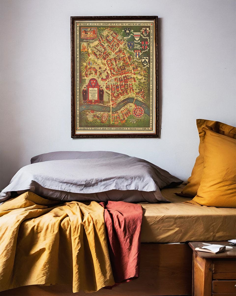 Historic Map : A Prospect of Harvard University and of Radcliffe College ,  1935, Vintage Wall Art