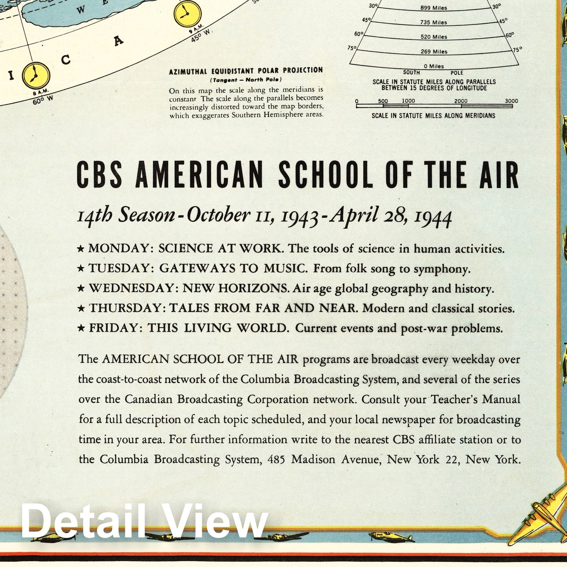 CBS World Airline Routes, 1943 - Historical Map Print