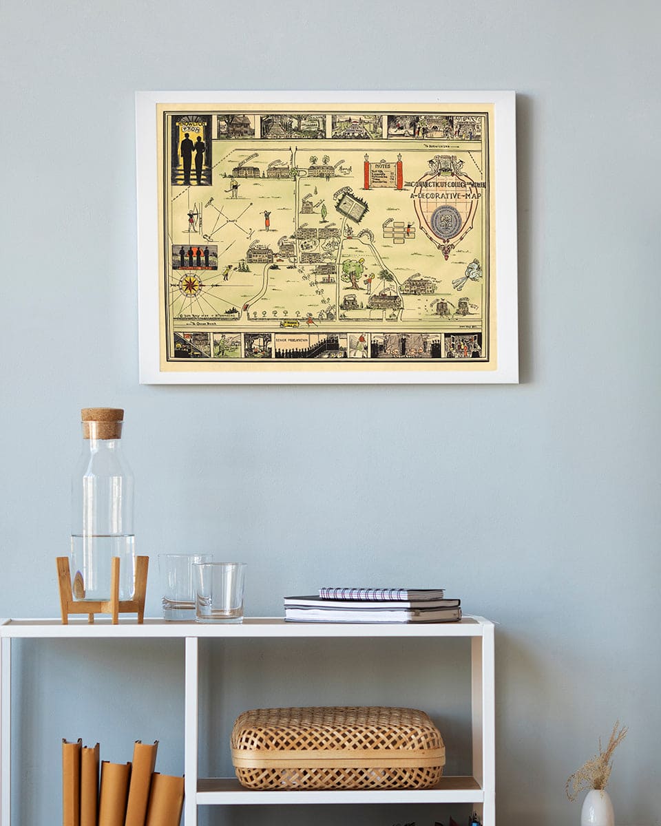 Connecticut College for Women Campus - Pictorial Map, 1934