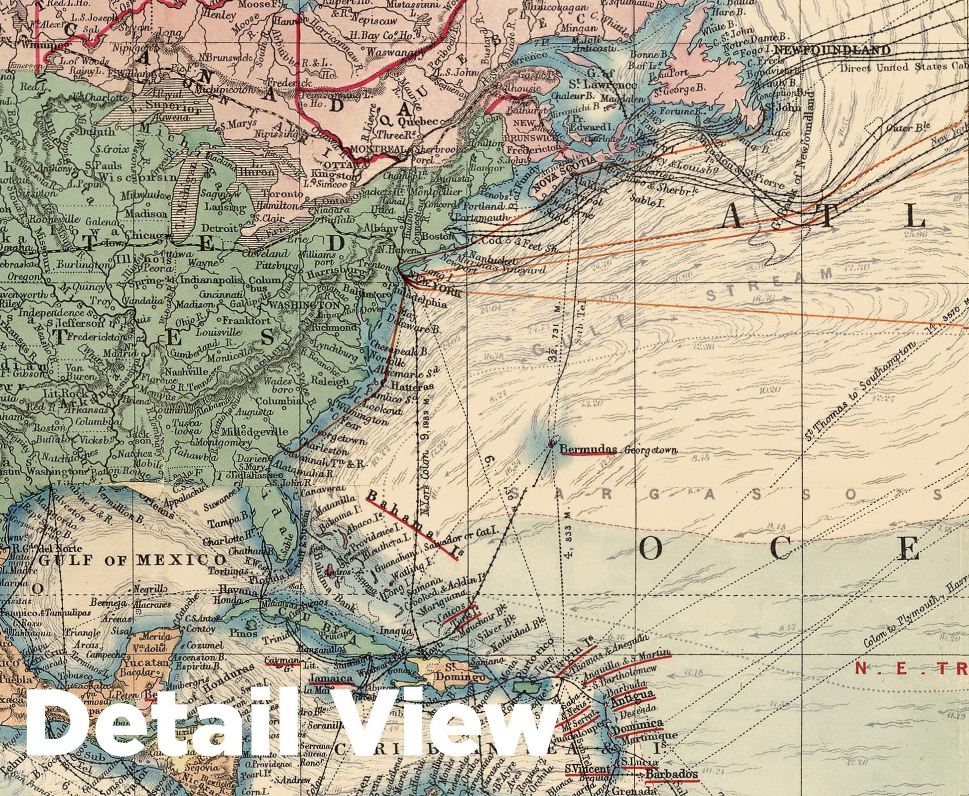 Historic Map - Map of The World, 1900, - Vintage Wall Art