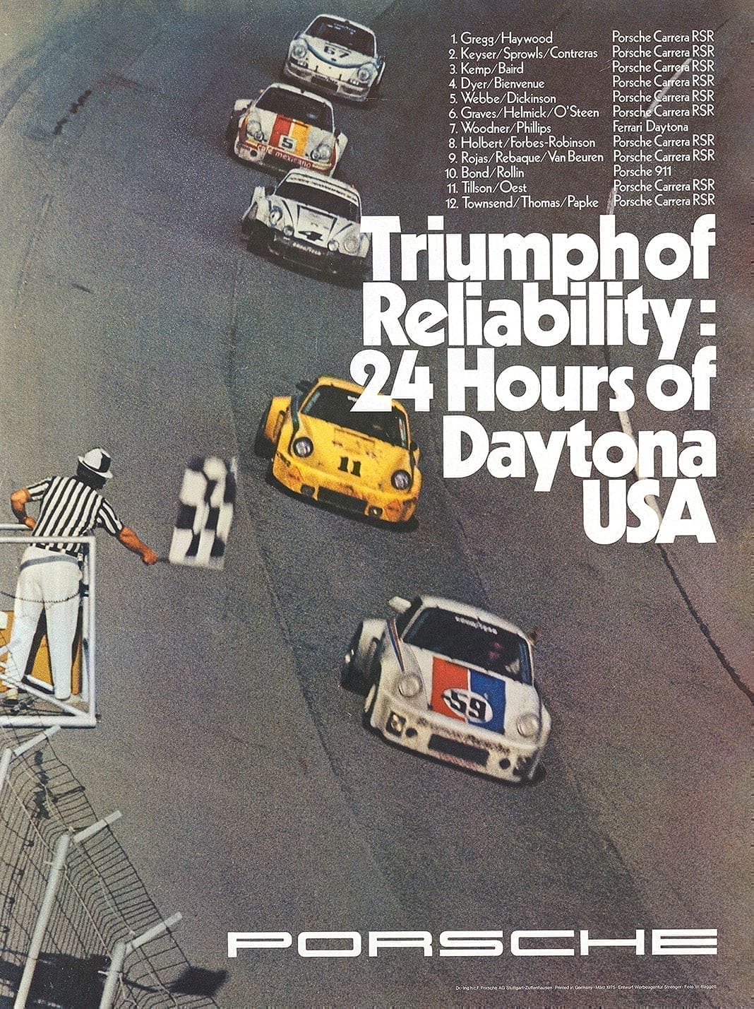 Vintage Porsche Poster -  24 Hours of Daytona