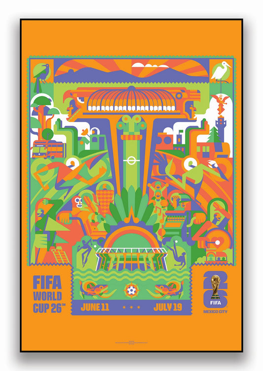 FIFA World Cup 2026 Mexico City Poster Officially Licensed Plak Mounted